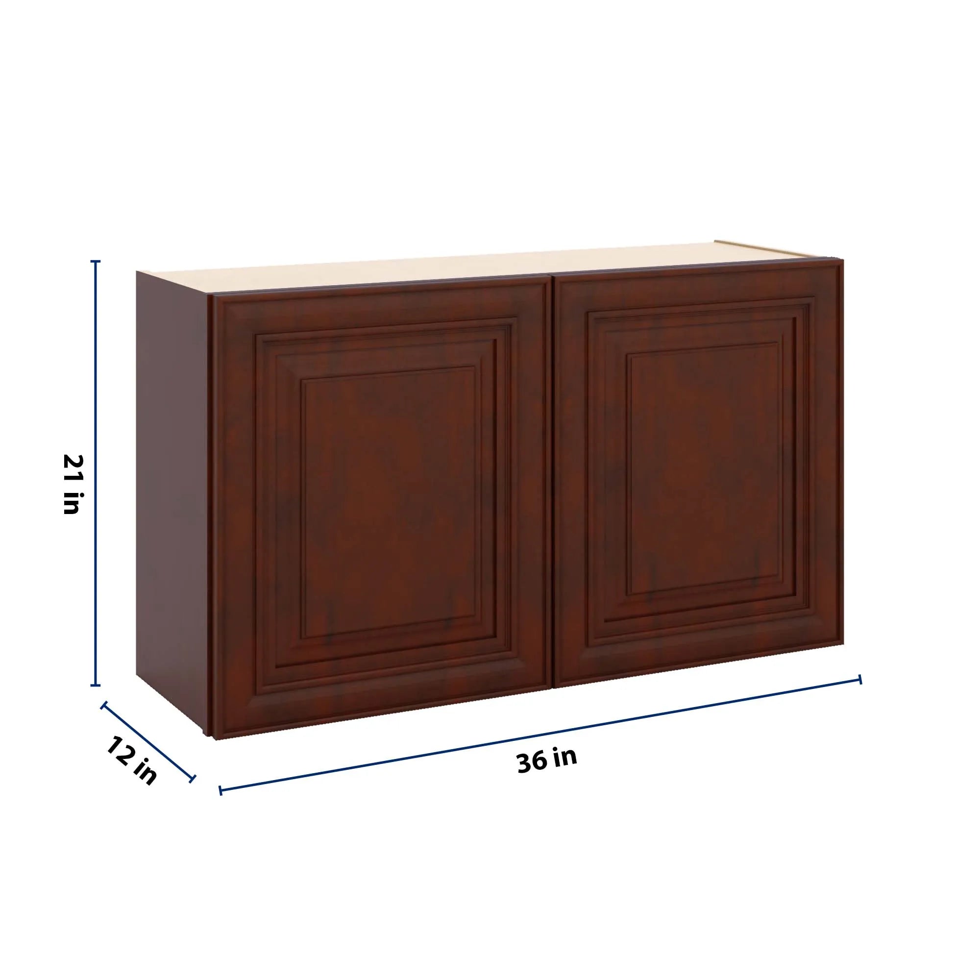 J&K Mahogany J5 Double Door Wall Cabinet - 36" W x 21" H