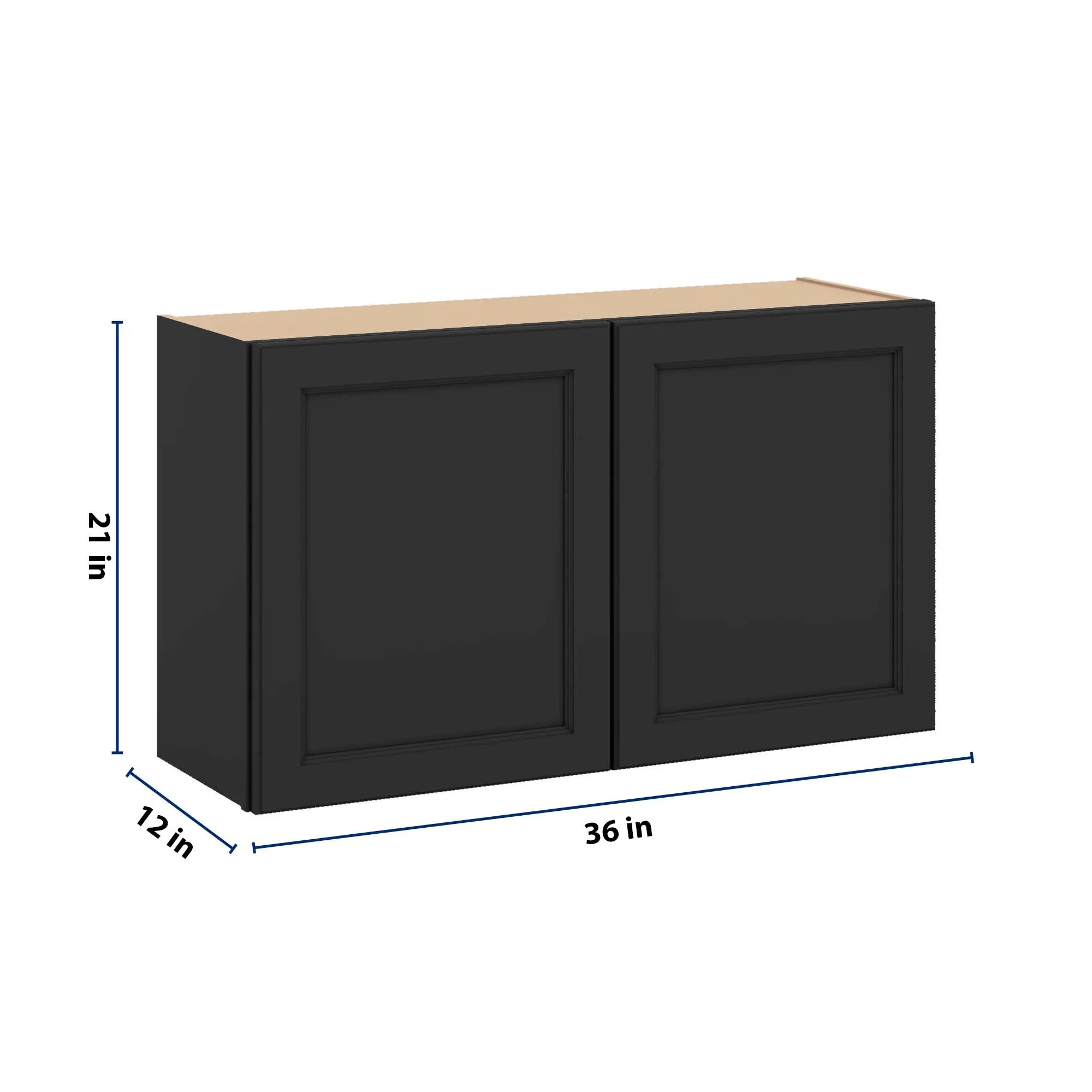 J&K Charcoal E2 Double Door Wall Cabinet - 36" W x 21" H