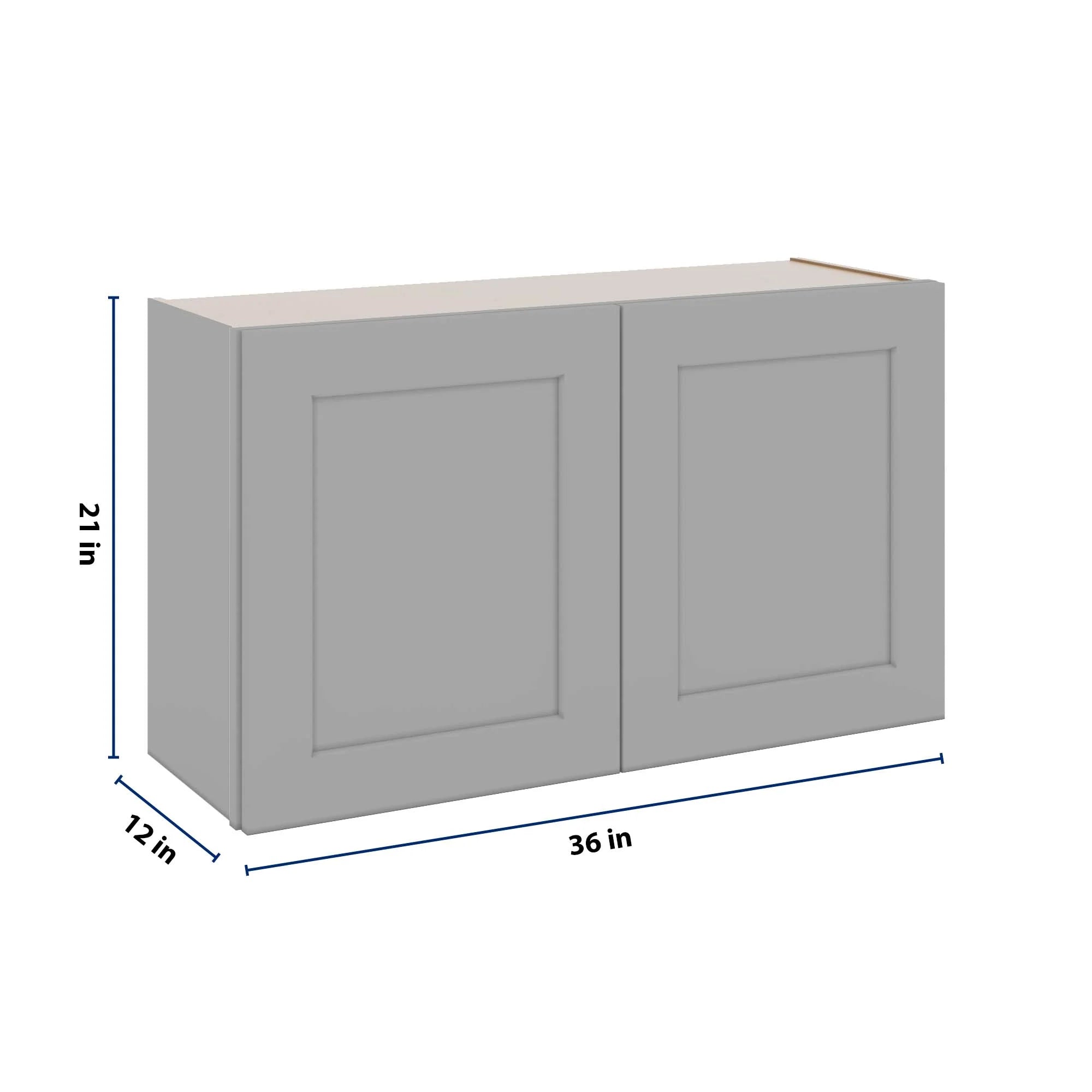 J&K Castle Grey S5 Double Door Wall Cabinet - 36" W x 21" H