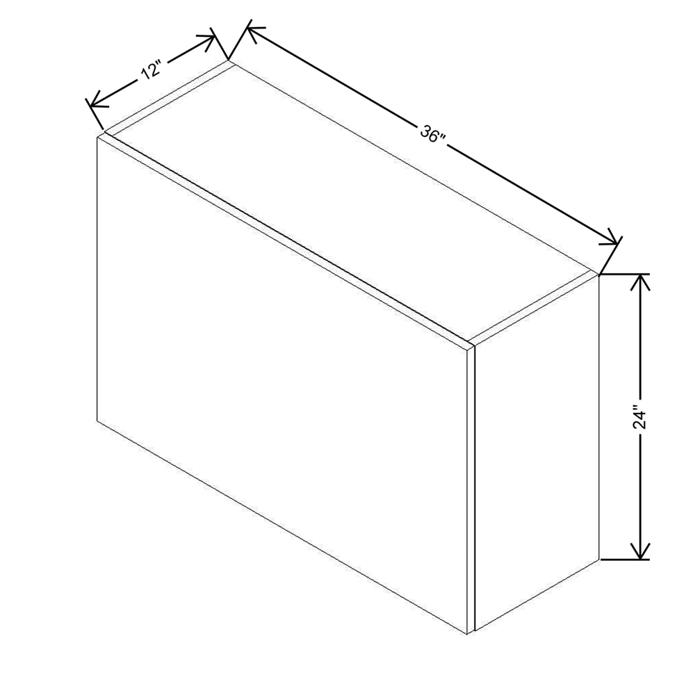 CNC Concord Elegant Smoky Grey 36" W X 24" H Horizontal Wall Cabinet