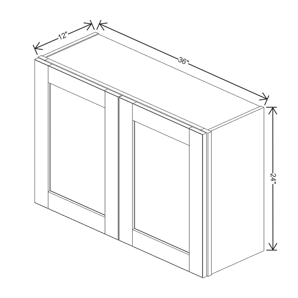 J&K Greige K3 Double Door Wall Cabinet - 36" W x 24" H