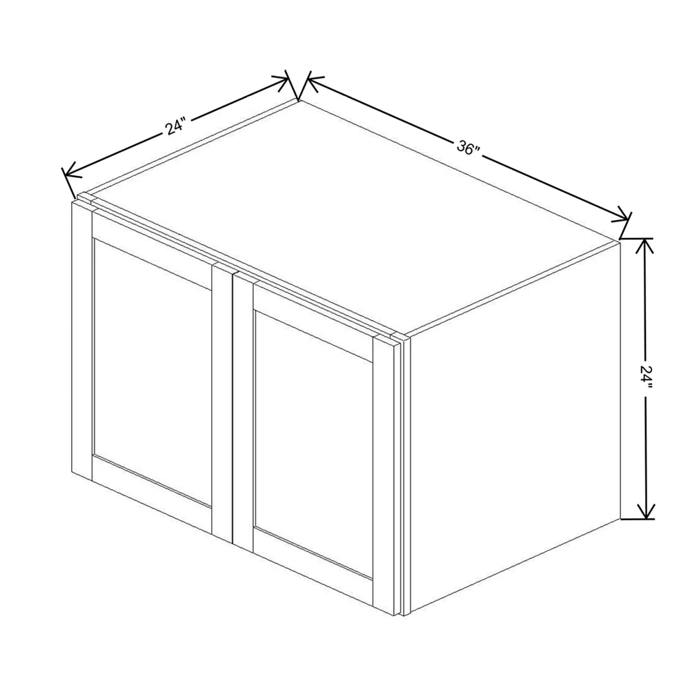 Kitchen Cabinet Distributors Shaker Designer White 5PC Deep Wall Cabinet - 36" W x 24" H x 24" D