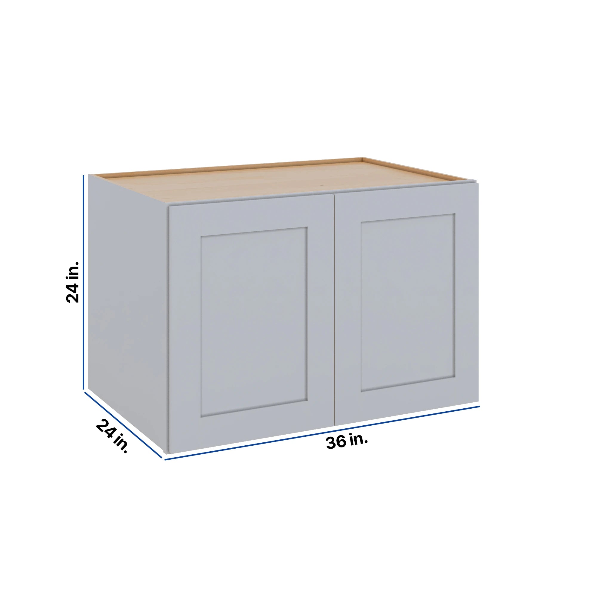 Modernform Cabinet Grey Shaker 36" W X 24" H X 24" D Double Door Wall Cabinet