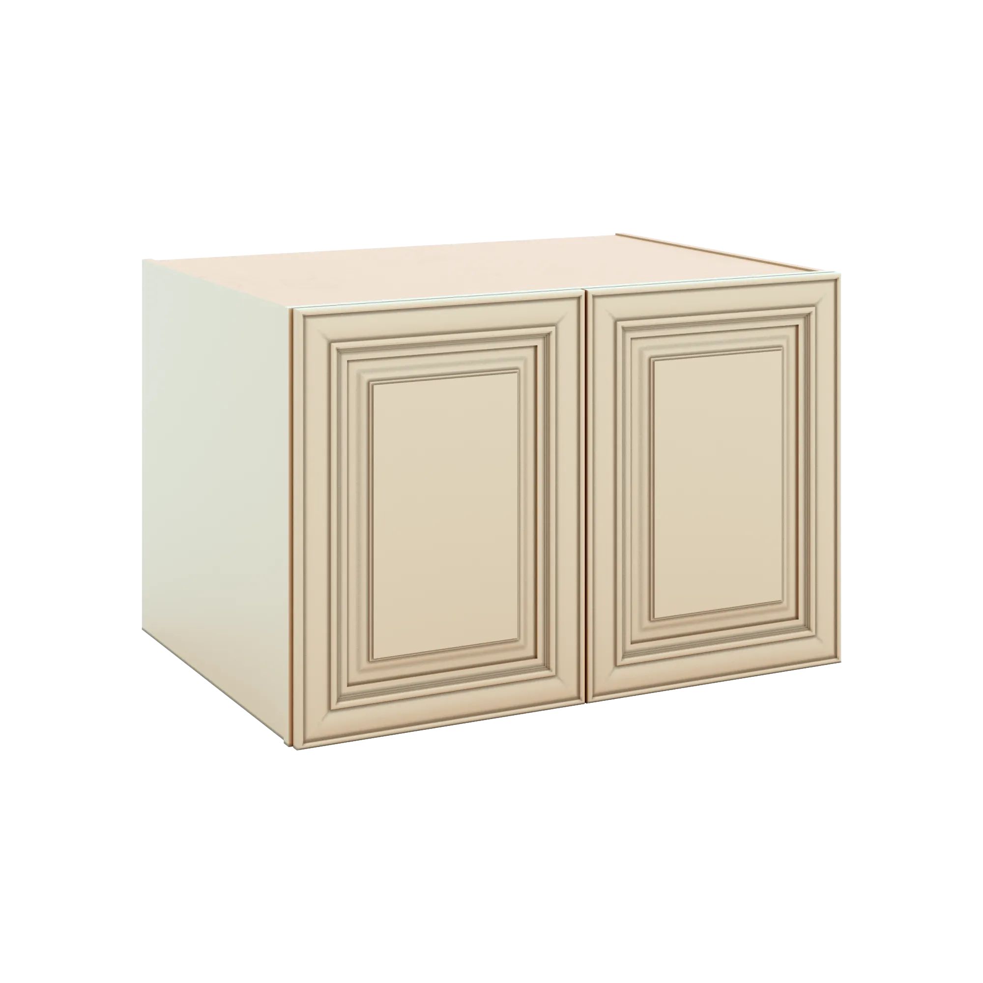J&K Creme Glazed A7 Refrigerator Wall Cabinet - 36" W x 24" H x 27" D