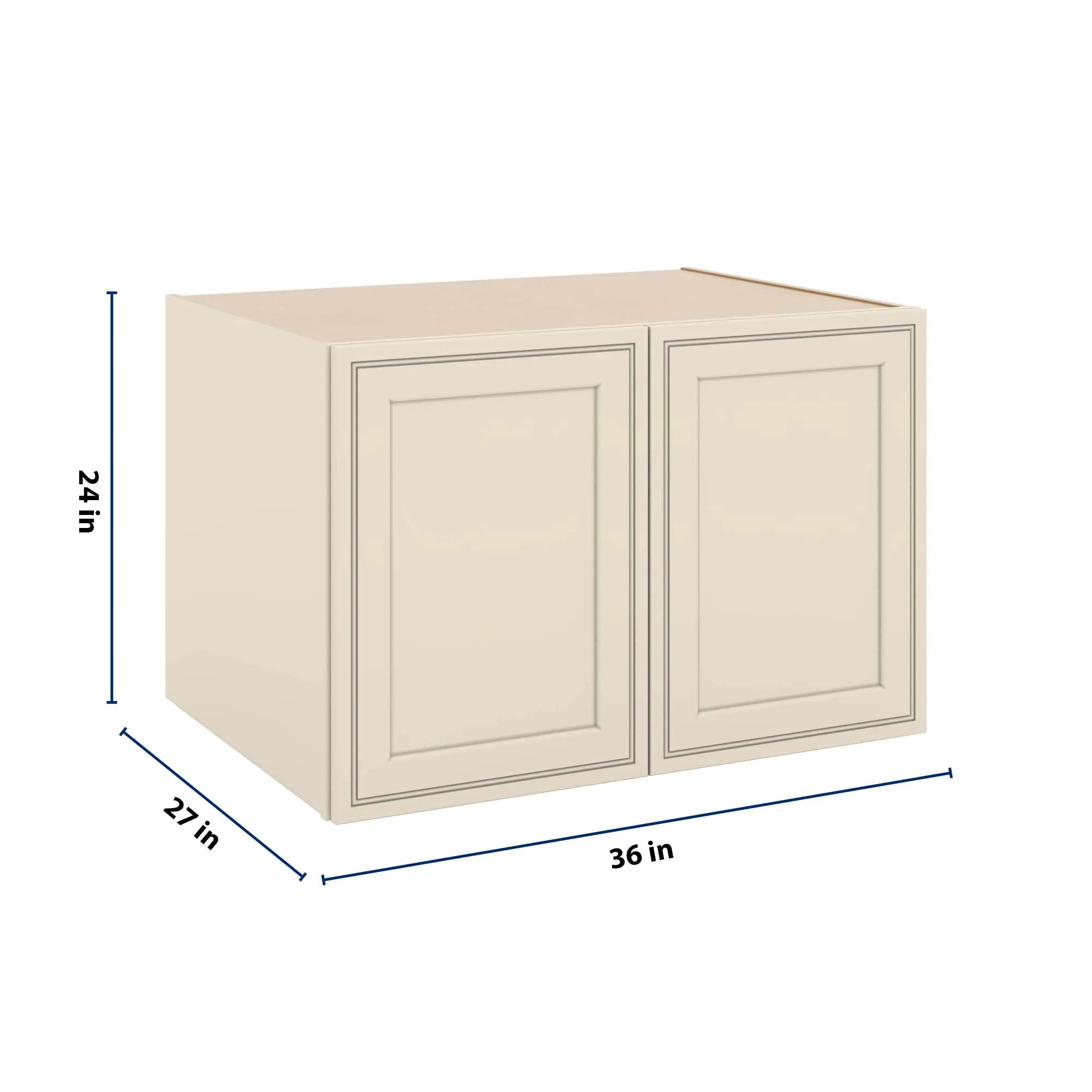 J&K Pearl Glazed H9 Refrigerator Wall Cabinet - 36" W x 24" H x 27" D
