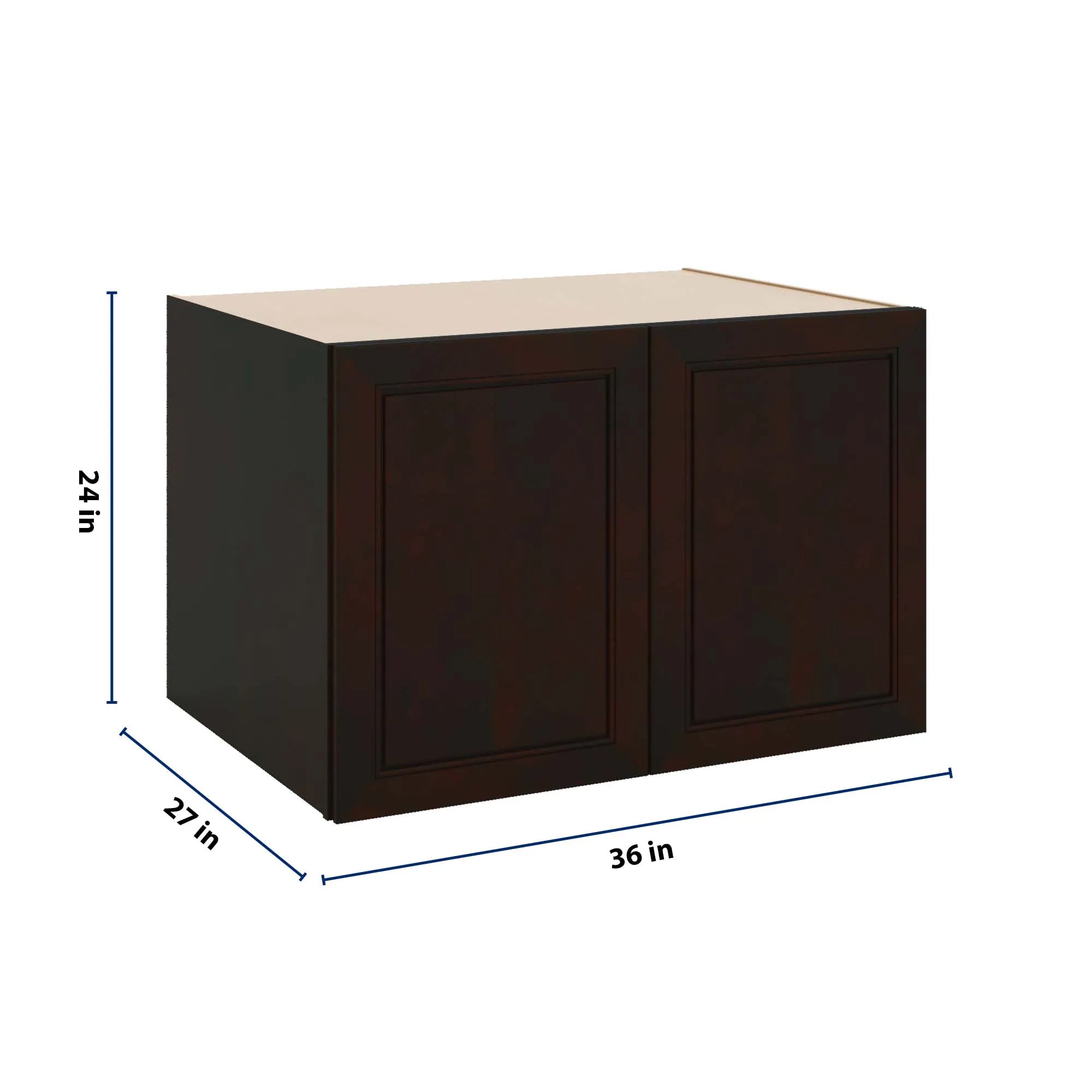 J&K Espresso K8 Refrigerator Wall Cabinet - 36" W x 24" H x 27" D