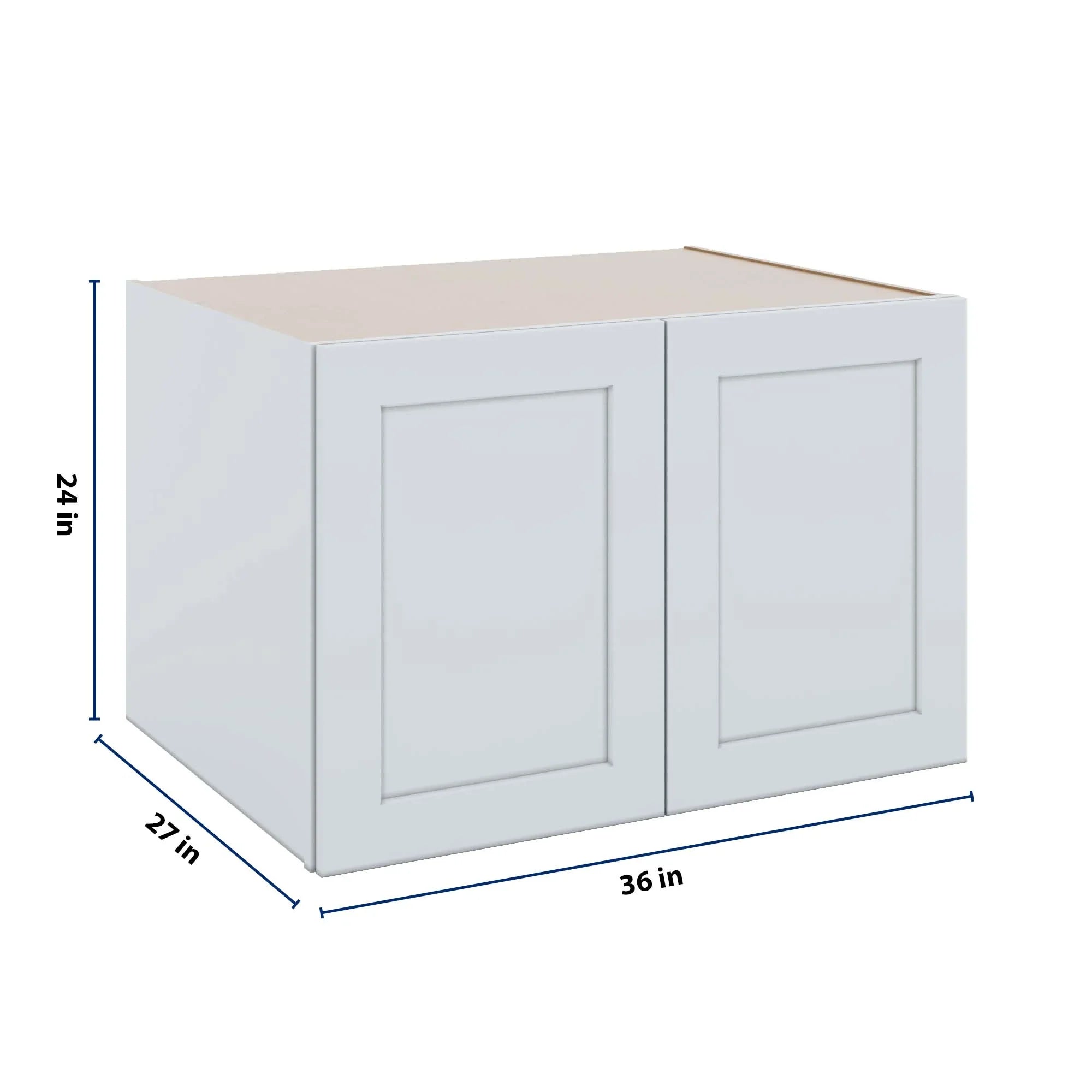J&K White Shaker S8 Refrigerator Wall Cabinet - 36" W x 24" H x 27" D