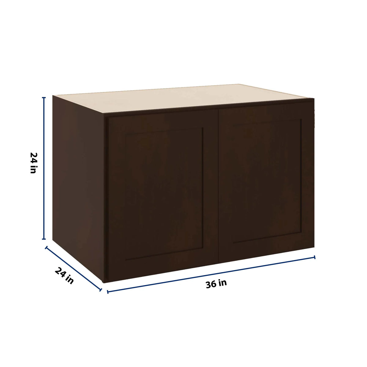 CNC Luxor 5-Piece Espresso 36" W X 24" H X 24" D Double Door Wall Cabinet