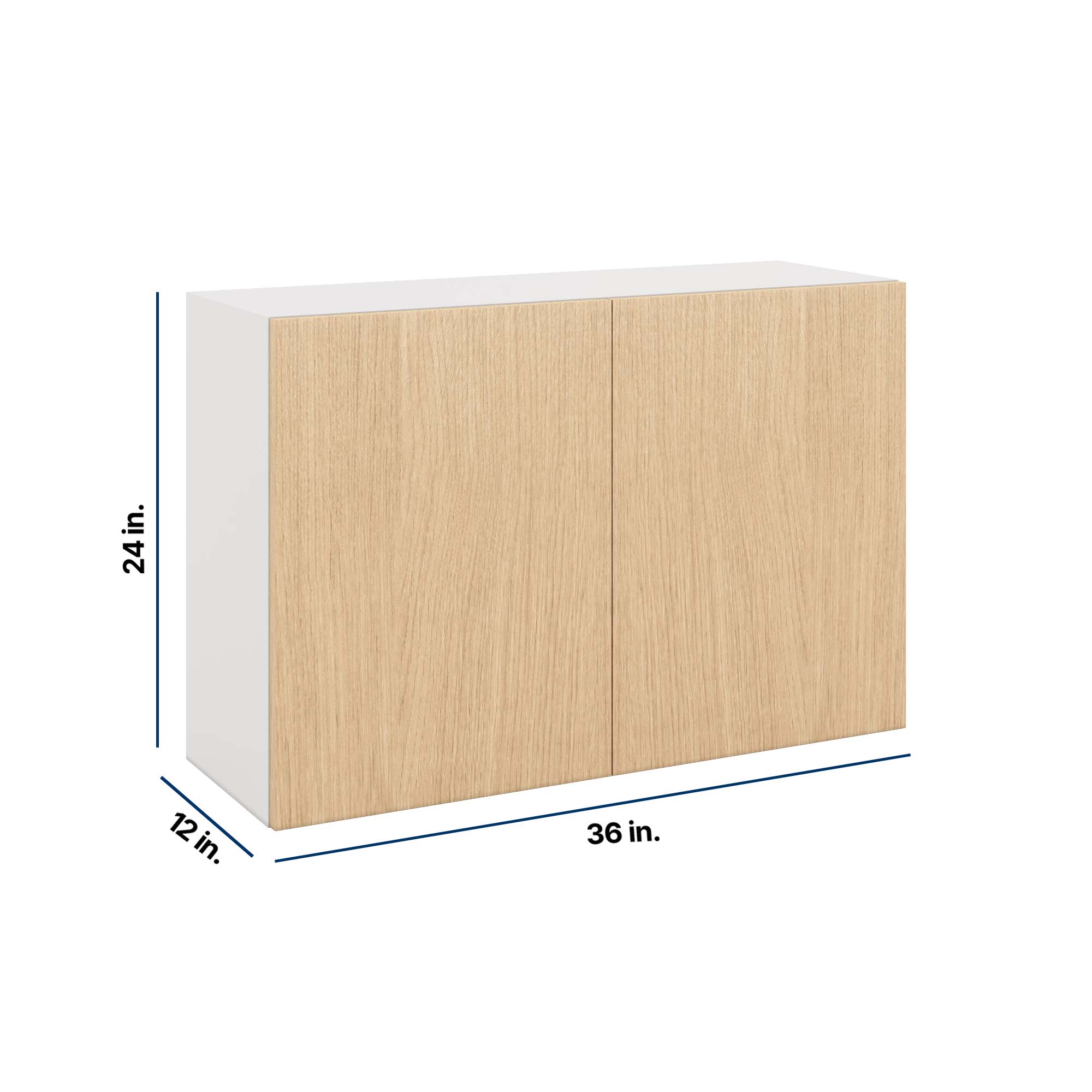 Modernform Cabinet Natural Oak 36" W X 24" H X 12" D Double Door Wall Cabinet