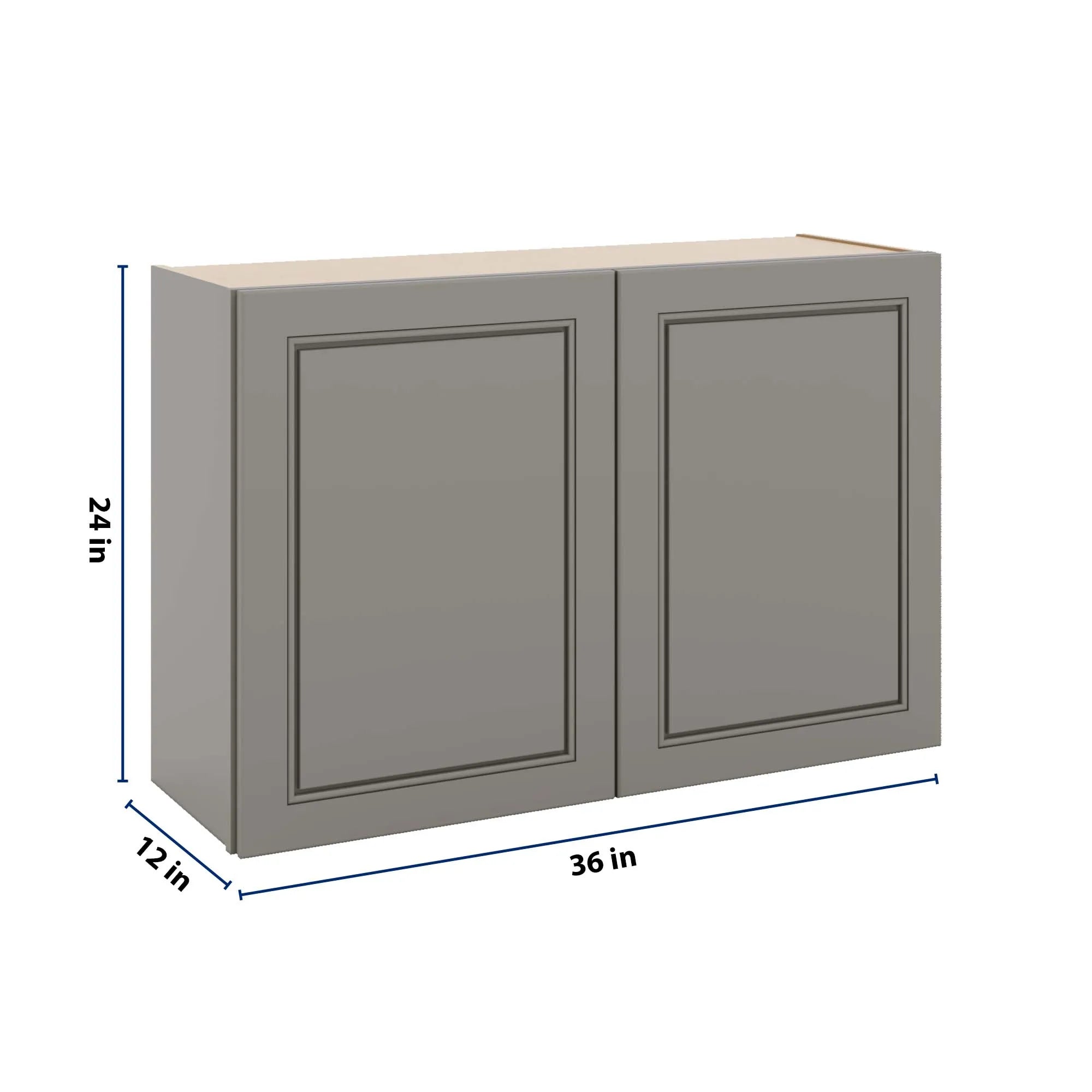 J&K Greige K3 Double Door Wall Cabinet - 36" W x 24" H