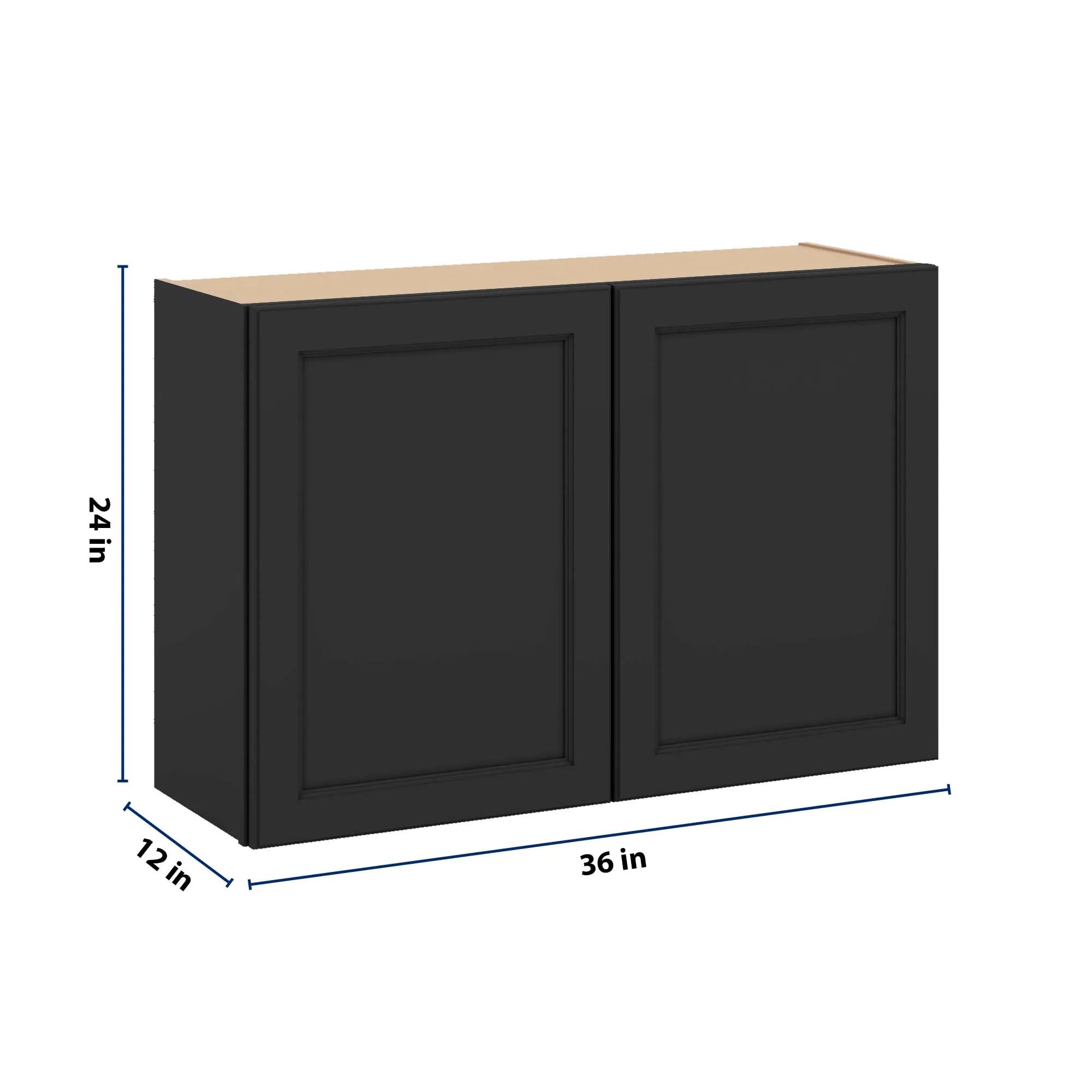 J&K Charcoal E2 Double Door Wall Cabinet - 36" W x 24" H