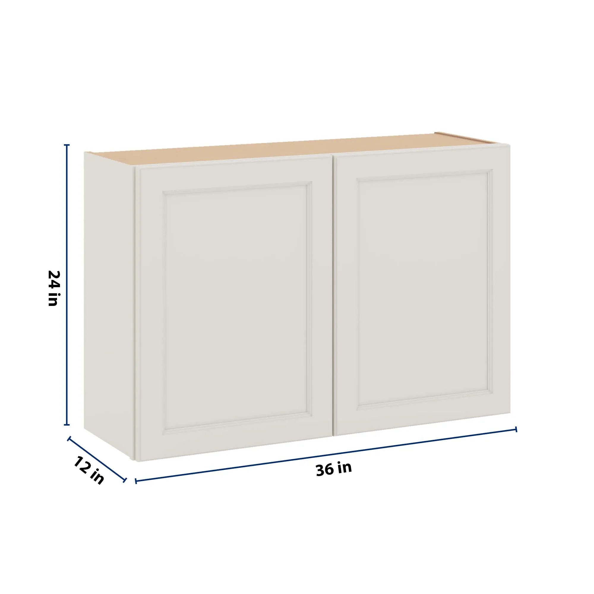J&K Dove E1 Double Door Wall Cabinet - 36" W x 24" H