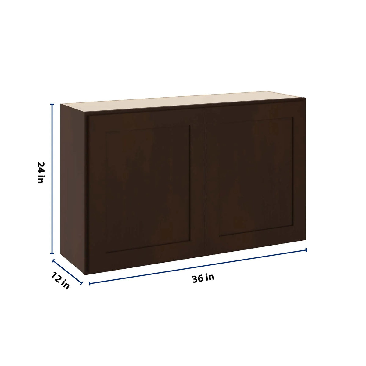 CNC Luxor 5-Piece Espresso 36" W X 24" H Double Door Wall Cabinet