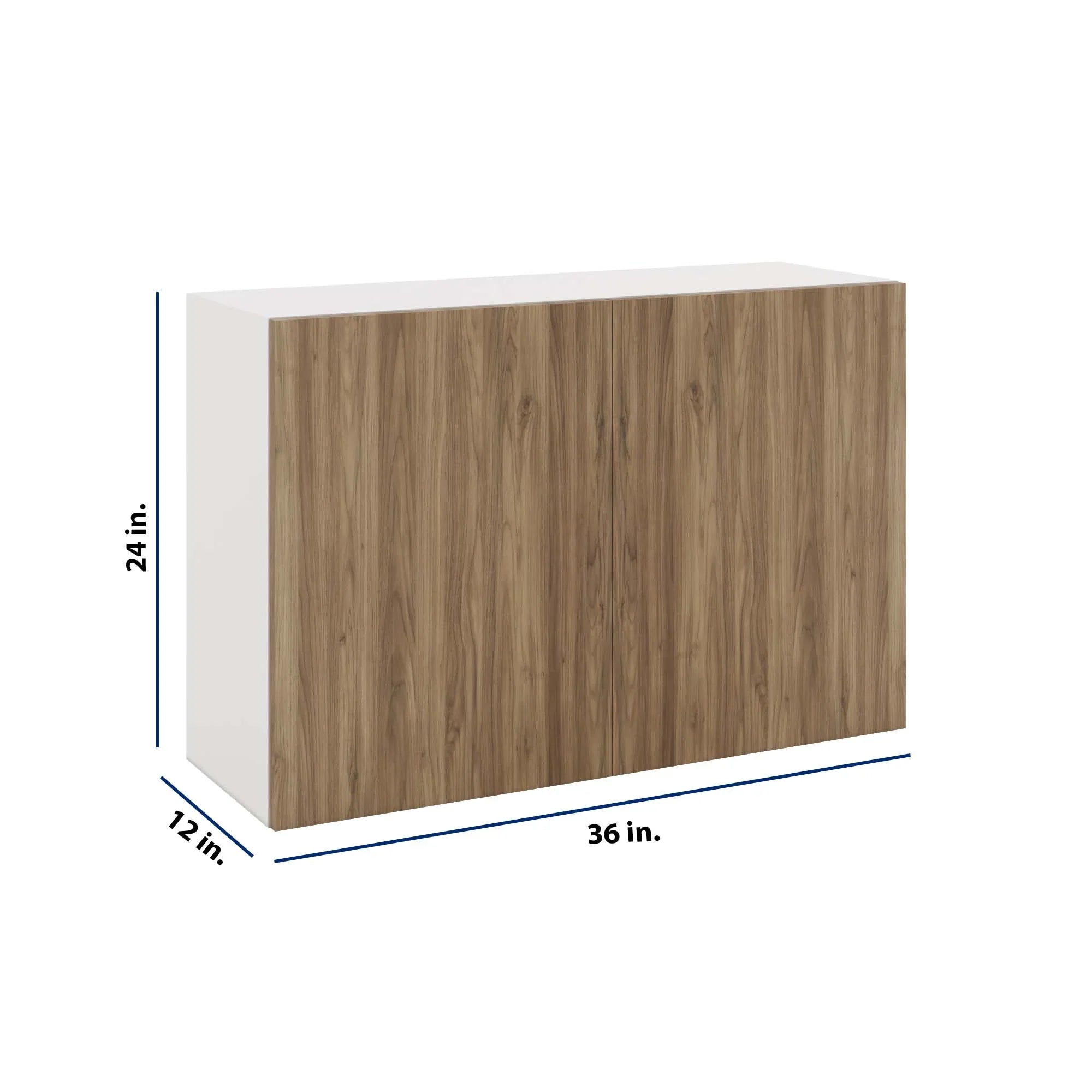 Modernform Cabinet Walnut 36" W X 24" H X 12" D Double Door Wall Cabinet