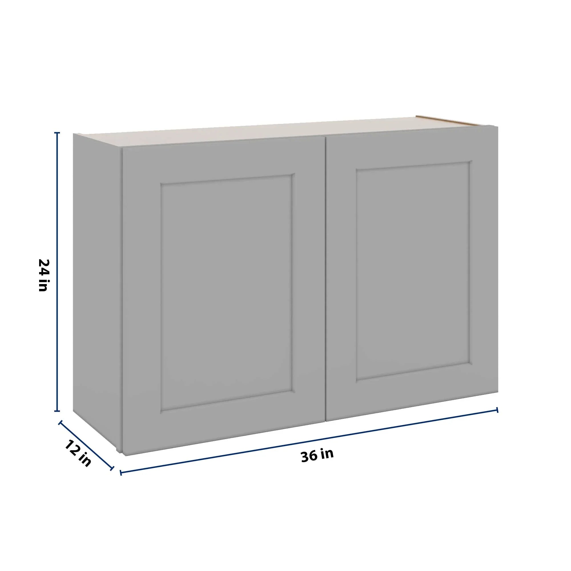 J&K Castle Grey S5 Double Door Wall Cabinet - 36" W x 24" H
