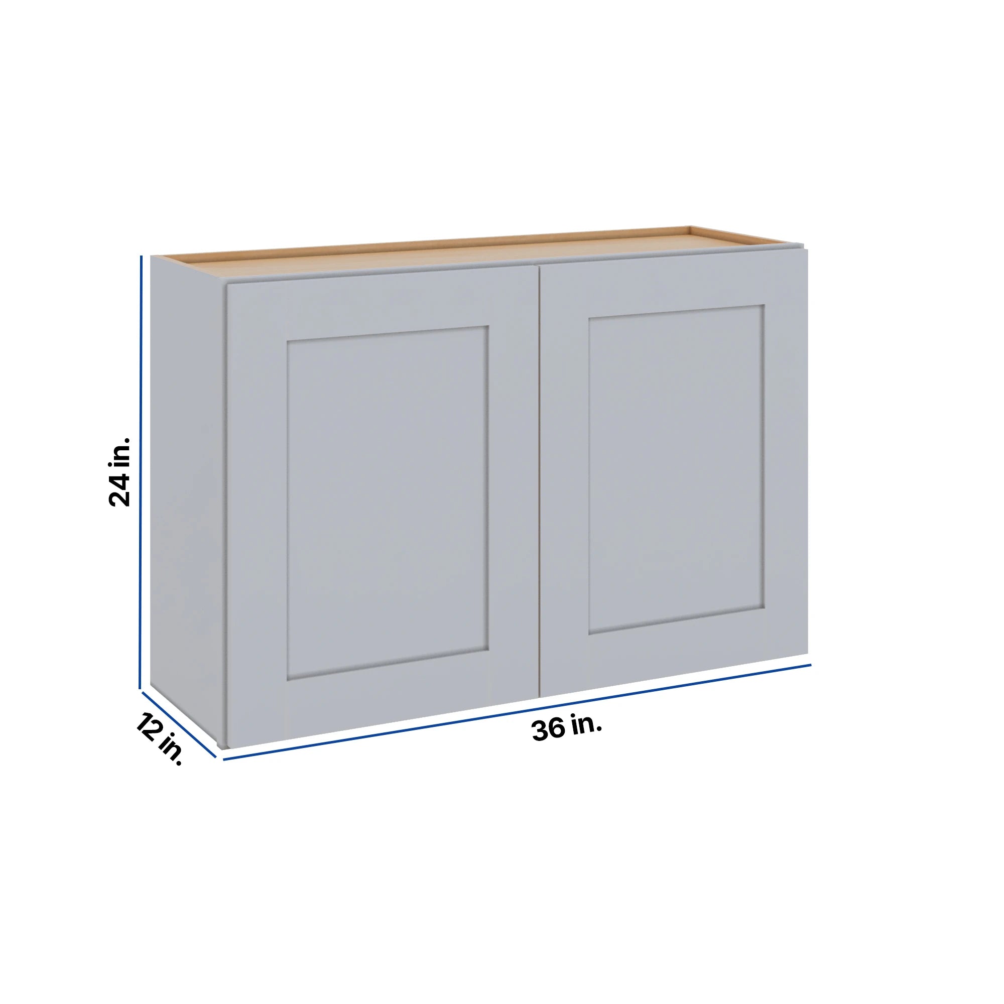 Modernform Cabinet Grey Shaker 36" W X 24" H X 12" D Double Door Wall Cabinet