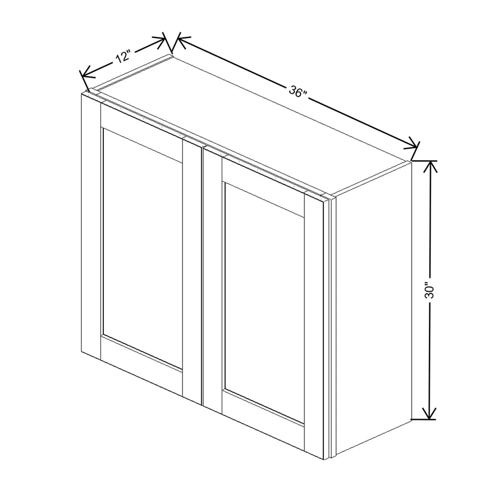 J&K Charcoal E2 Double Door Wall Cabinet - 36" W x 30" H