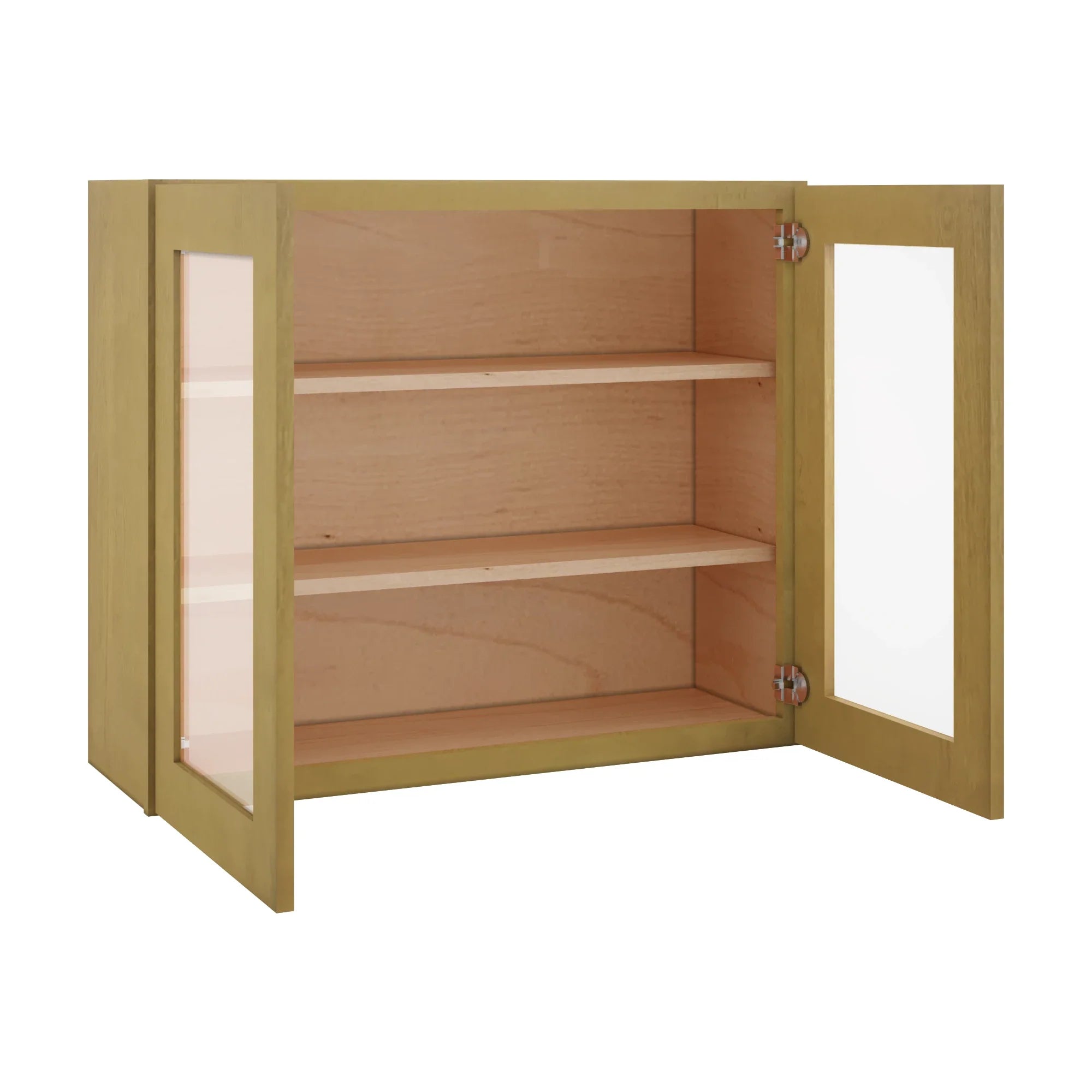 Modernform Cabinet Natural Shaker 36" W X 30" H X 12" D Double Glass Door Wall Cabinet