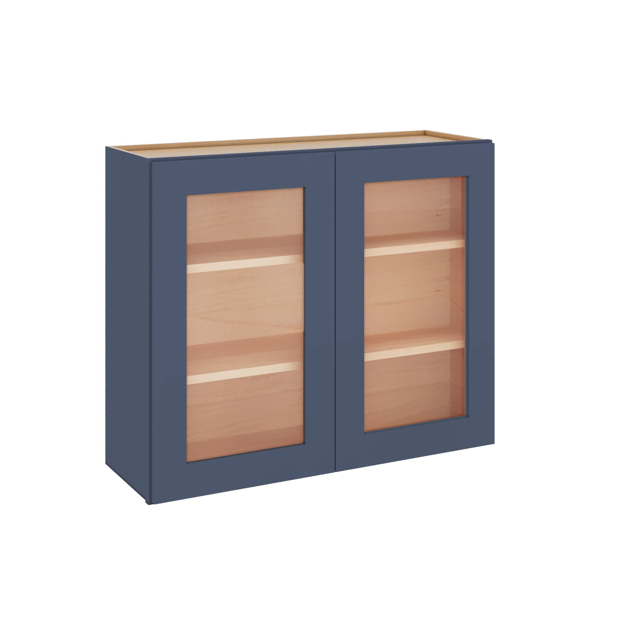 Modernform Cabinet Signature Blue 36" W X 30" H X 12" D Double Glass Door Wall Cabinet