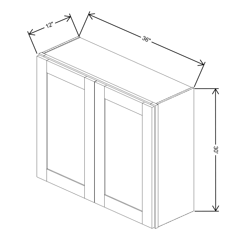 Fabuwood Allure Luna Kona Wall 36"W x 30"H Shaker Cabinet