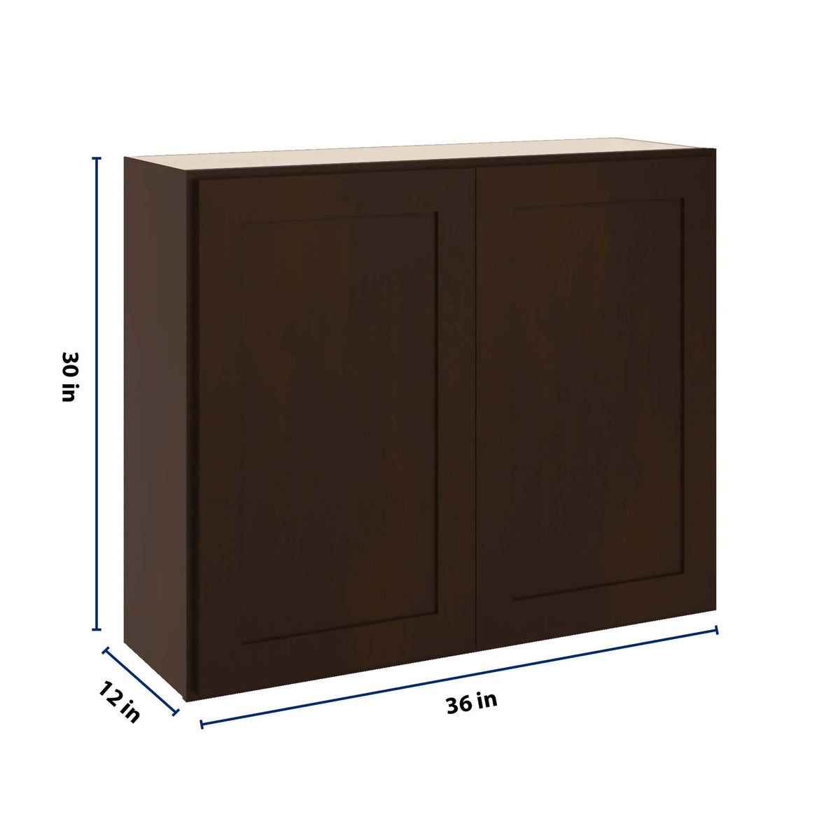 CNC Luxor 5-Piece Espresso 36" W X 30" H Double Door Wall Cabinet