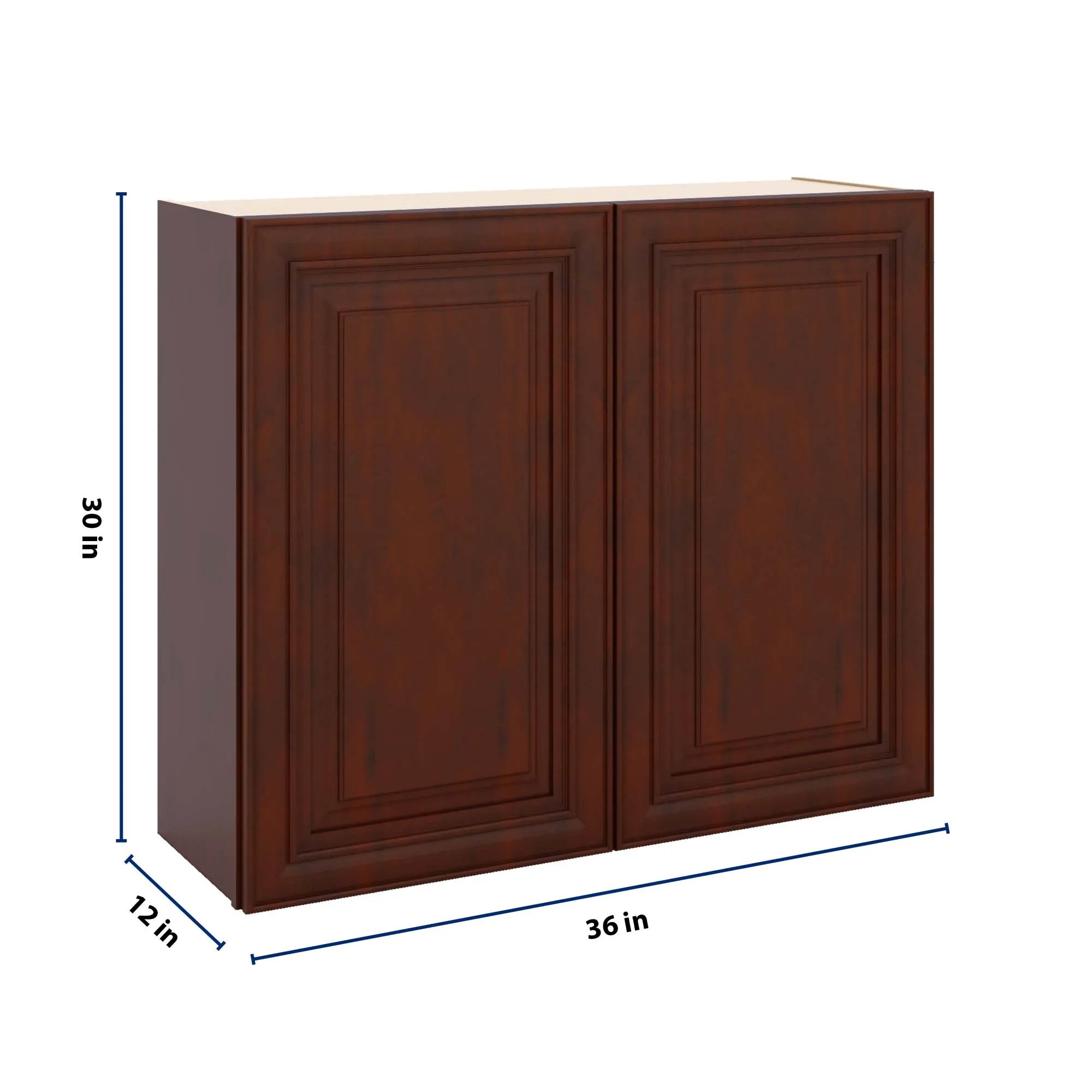 J&K Mahogany J5 Double Door Wall Cabinet - 36" W x 30" H