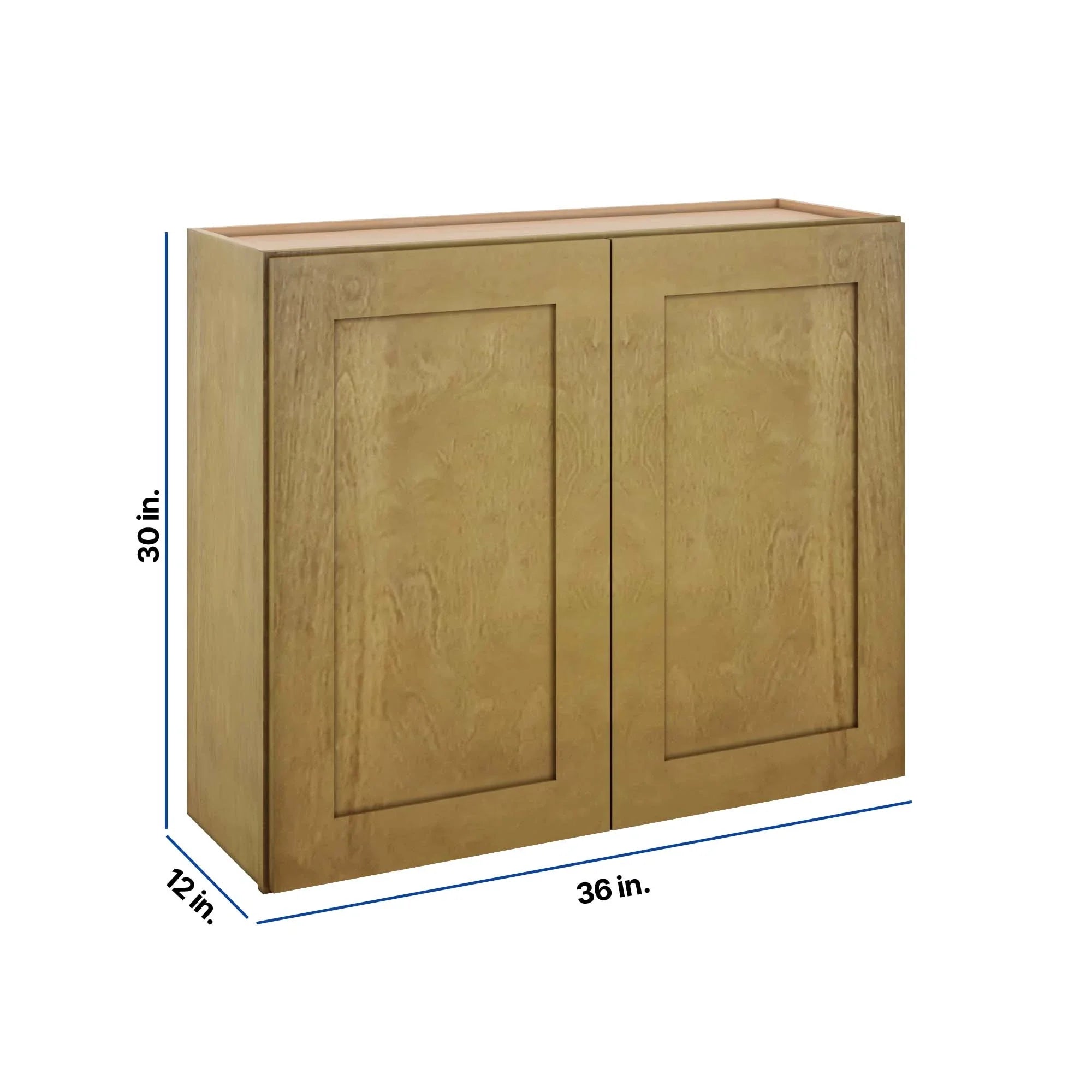 Modernform Cabinet Natural Shaker 36" W X 30" H X 12" D Double Door Wall Cabinet