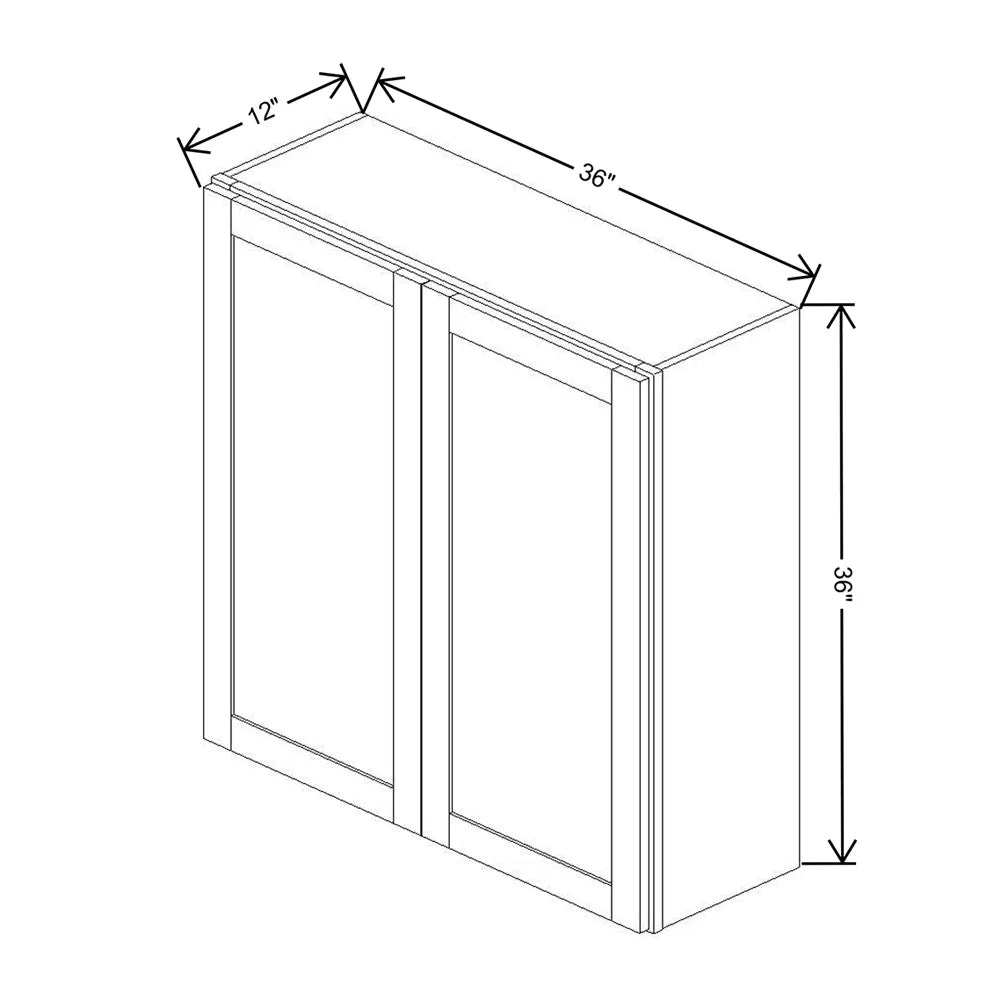 Kitchen Cabinet Distributors Shaker Designer White 5PC Double Door Wall Cabinet - 36" W x 36" H