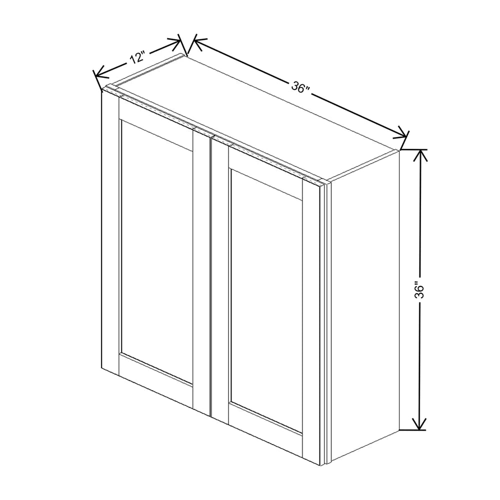 J&K Greige K3 Double Door Wall Cabinet - 36" W x 36" H