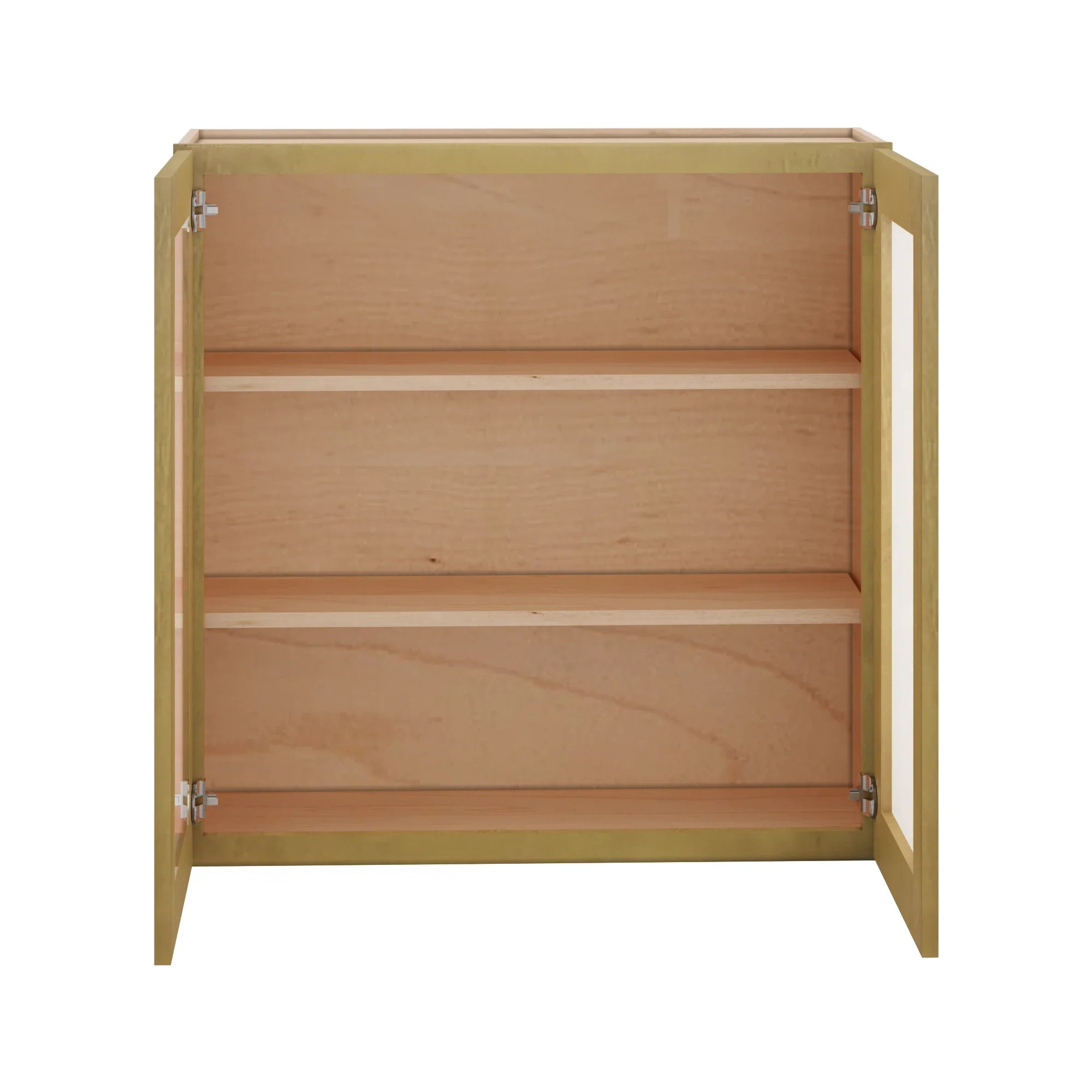 Modernform Cabinet Natural Shaker 36" W X 36" H X 12" D Double Glass Door Wall Cabinet