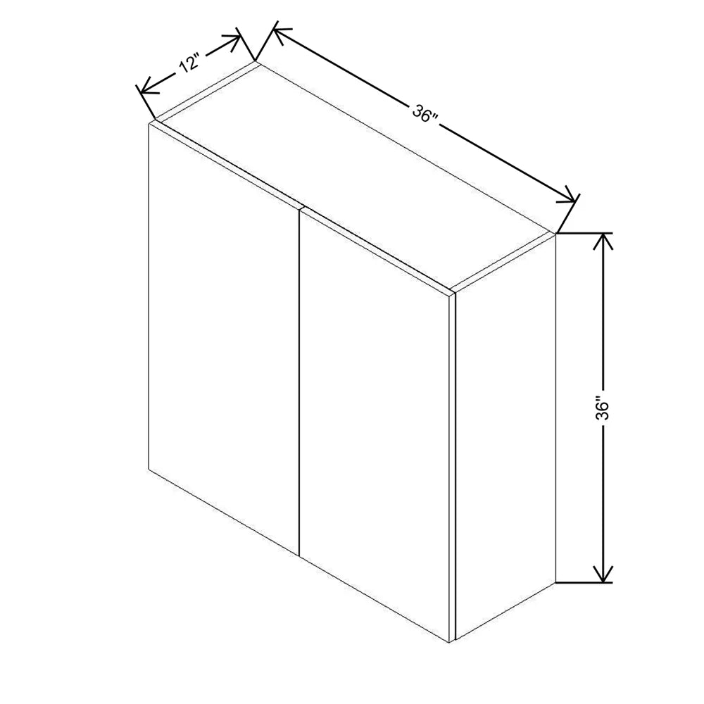 CNC Classic Milano Ash 36" W X 36" H Double Door Wall Cabinet