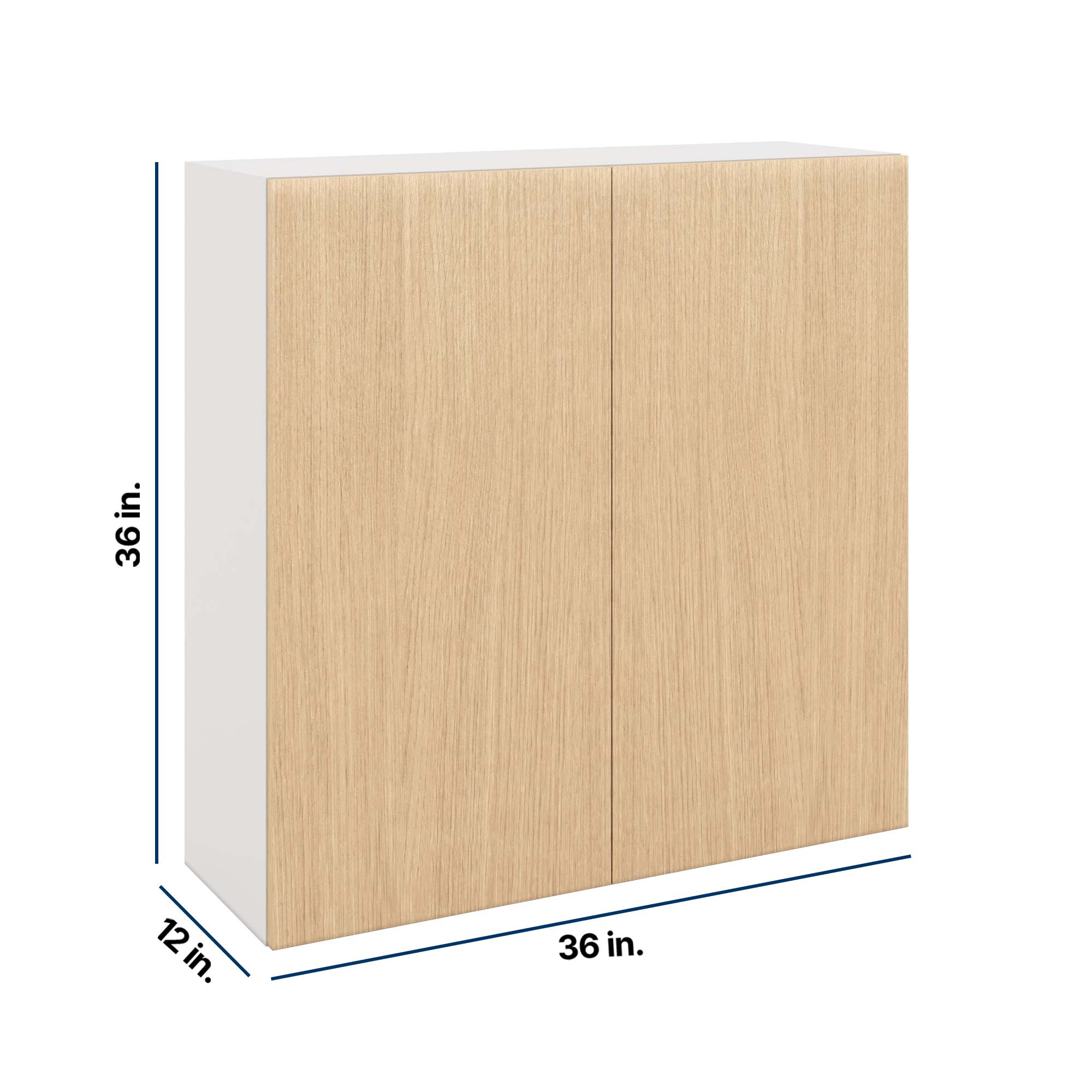 Modernform Cabinet Natural Oak 36" W X 36" H X 12" D Double Door Wall Cabinet