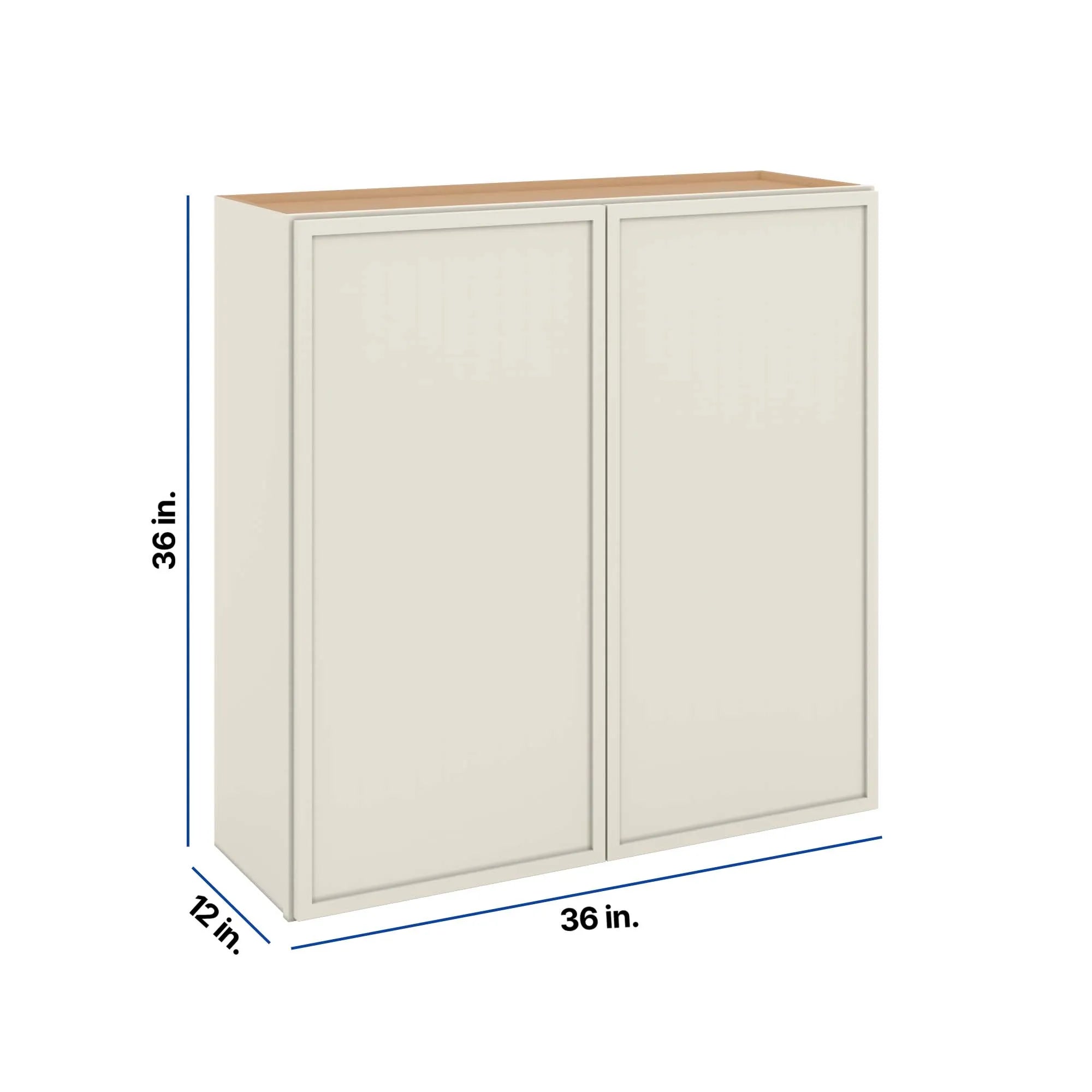Modernform Cabinet Slim Dove White 36" W X 36" H X 12" D Double Door Wall Cabinet