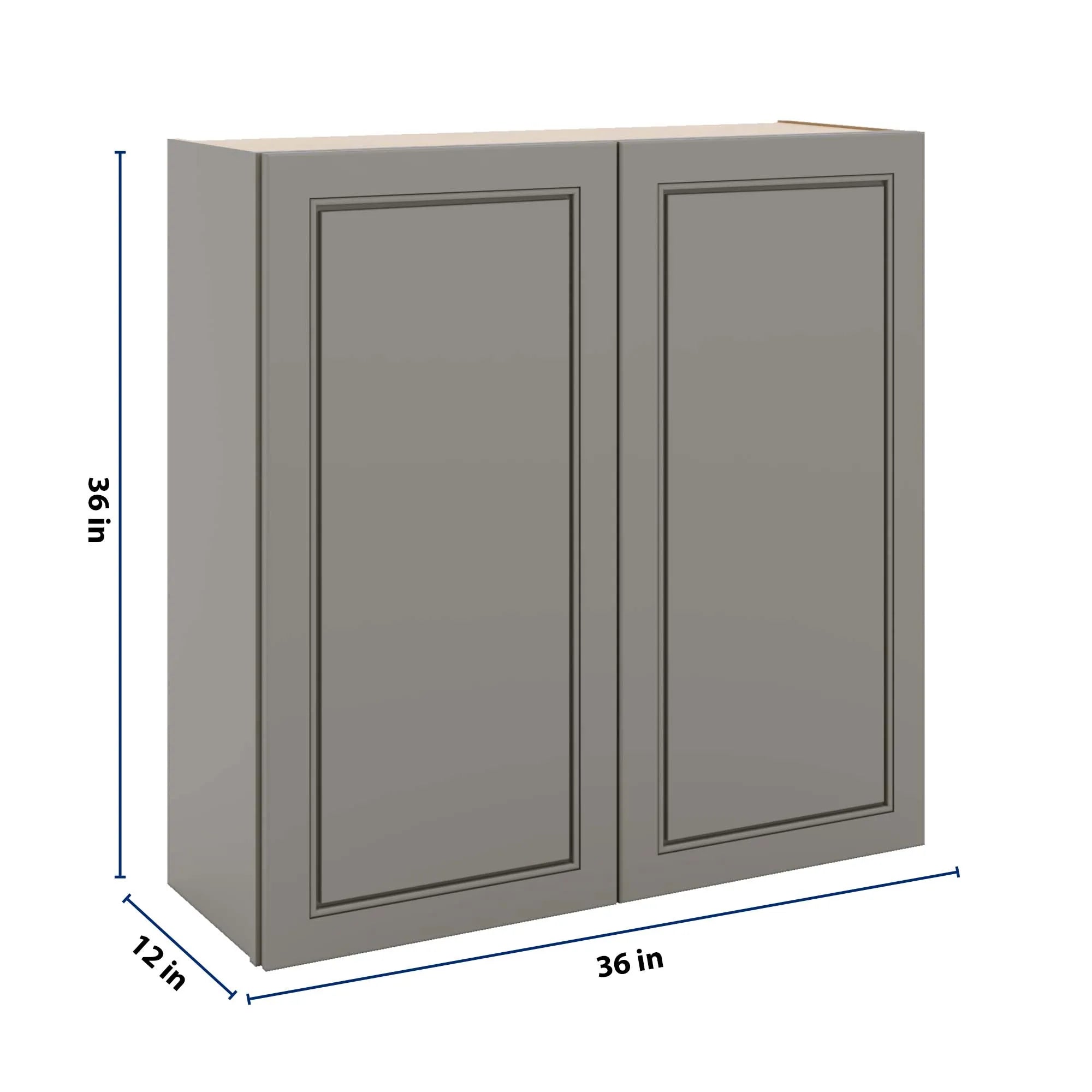 J&K Greige K3 Double Door Wall Cabinet - 36" W x 36" H