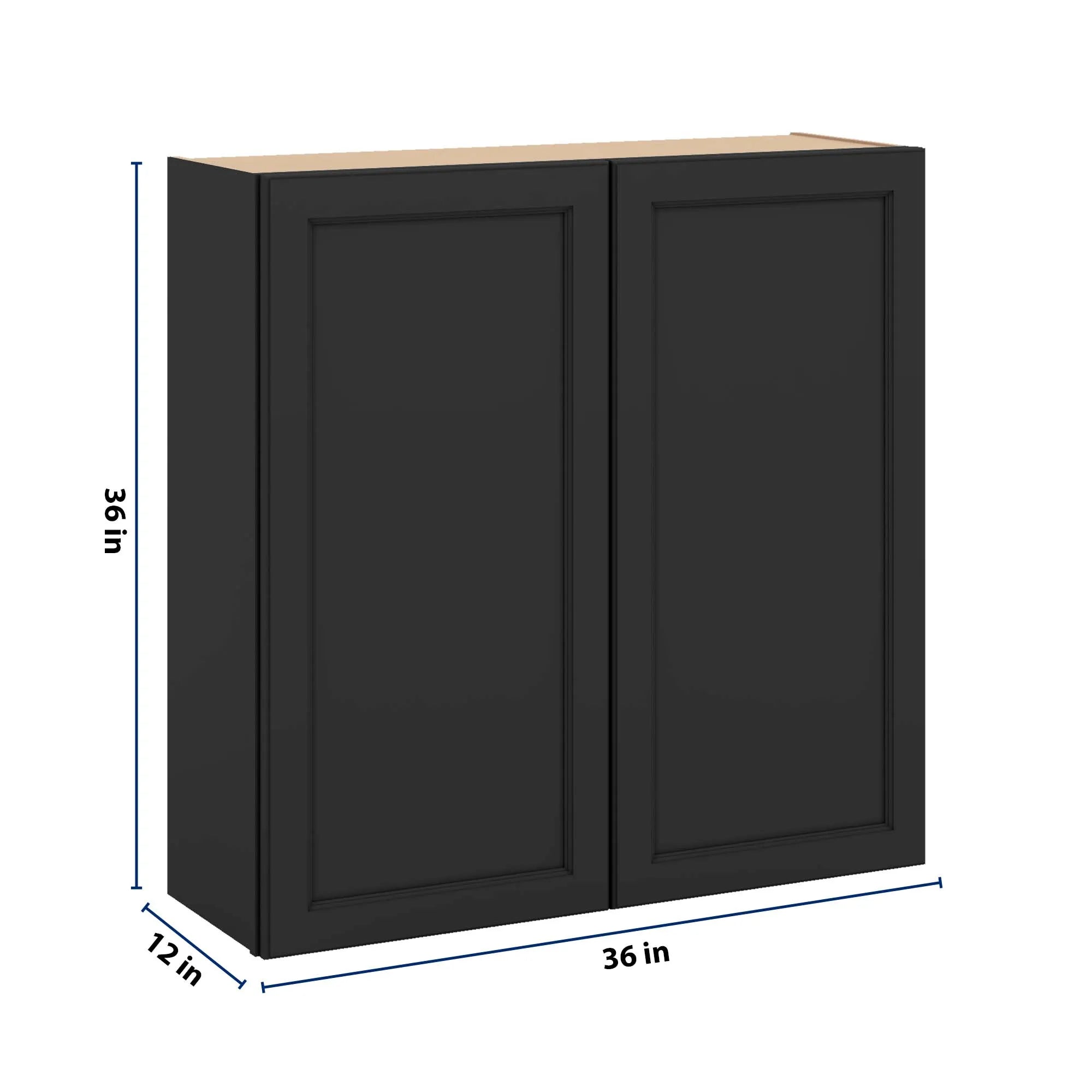 J&K Charcoal E2 Double Door Wall Cabinet - 36" W x 36" H