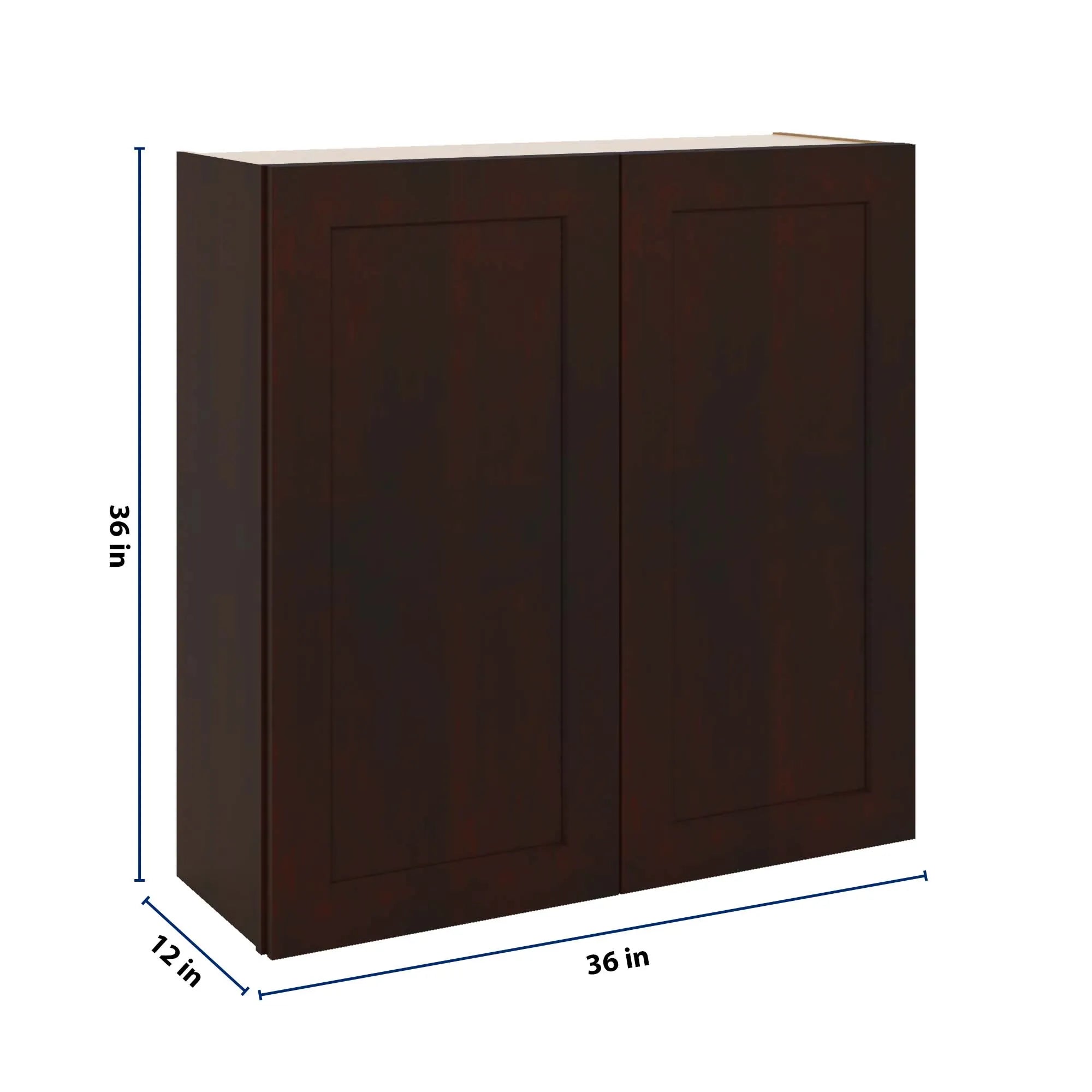 J&K Java Coffee S1 Double Door Wall Cabinet - 36" W x 36" H