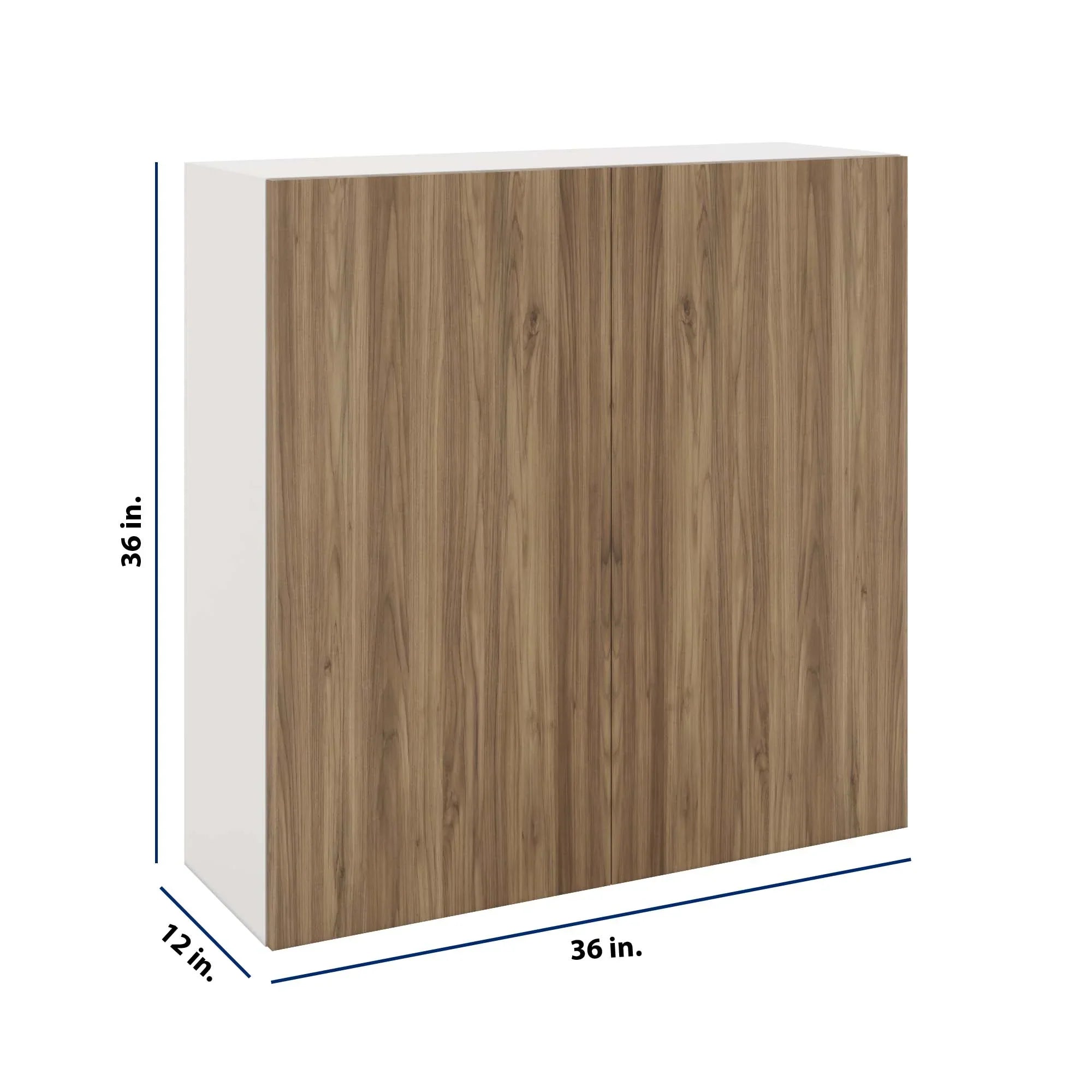 Modernform Cabinet Walnut 36" W X 36" H X 12" D Double Door Wall Cabinet