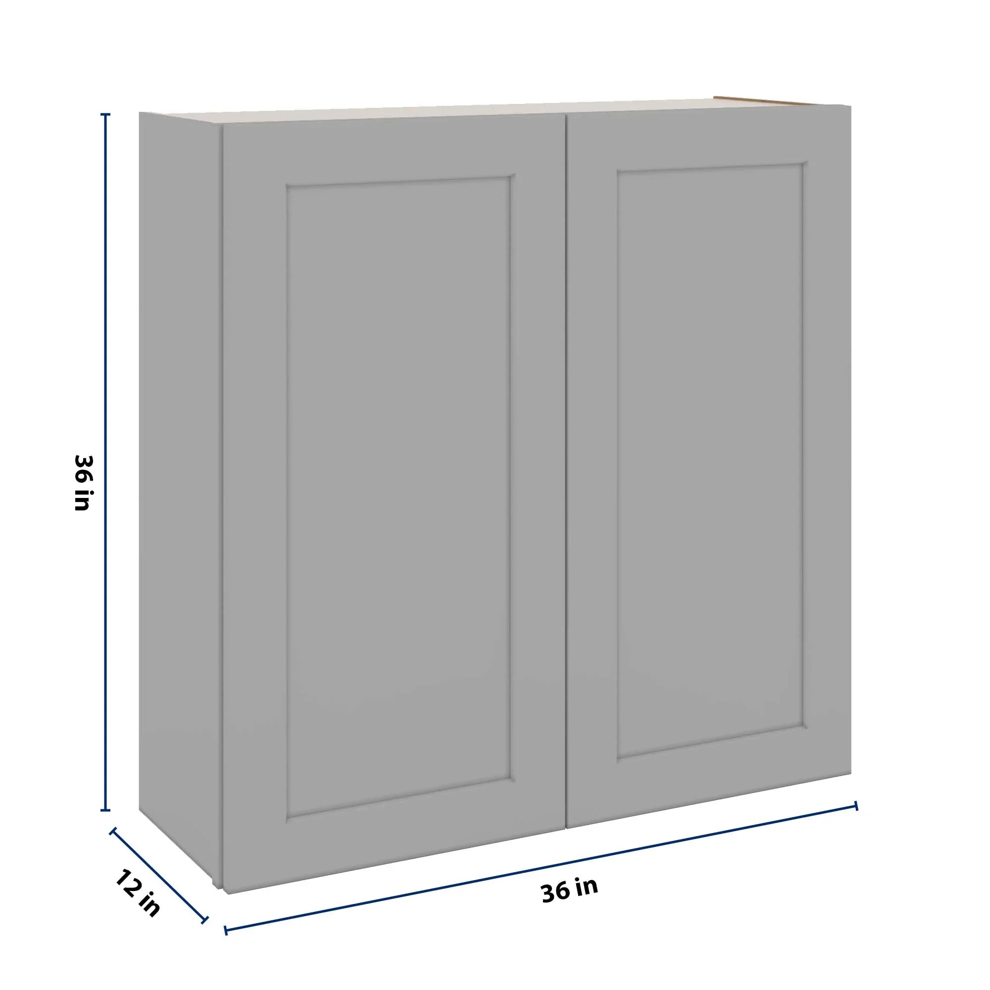 J&K Castle Grey S5 Double Door Wall Cabinet - 36" W x 36" H