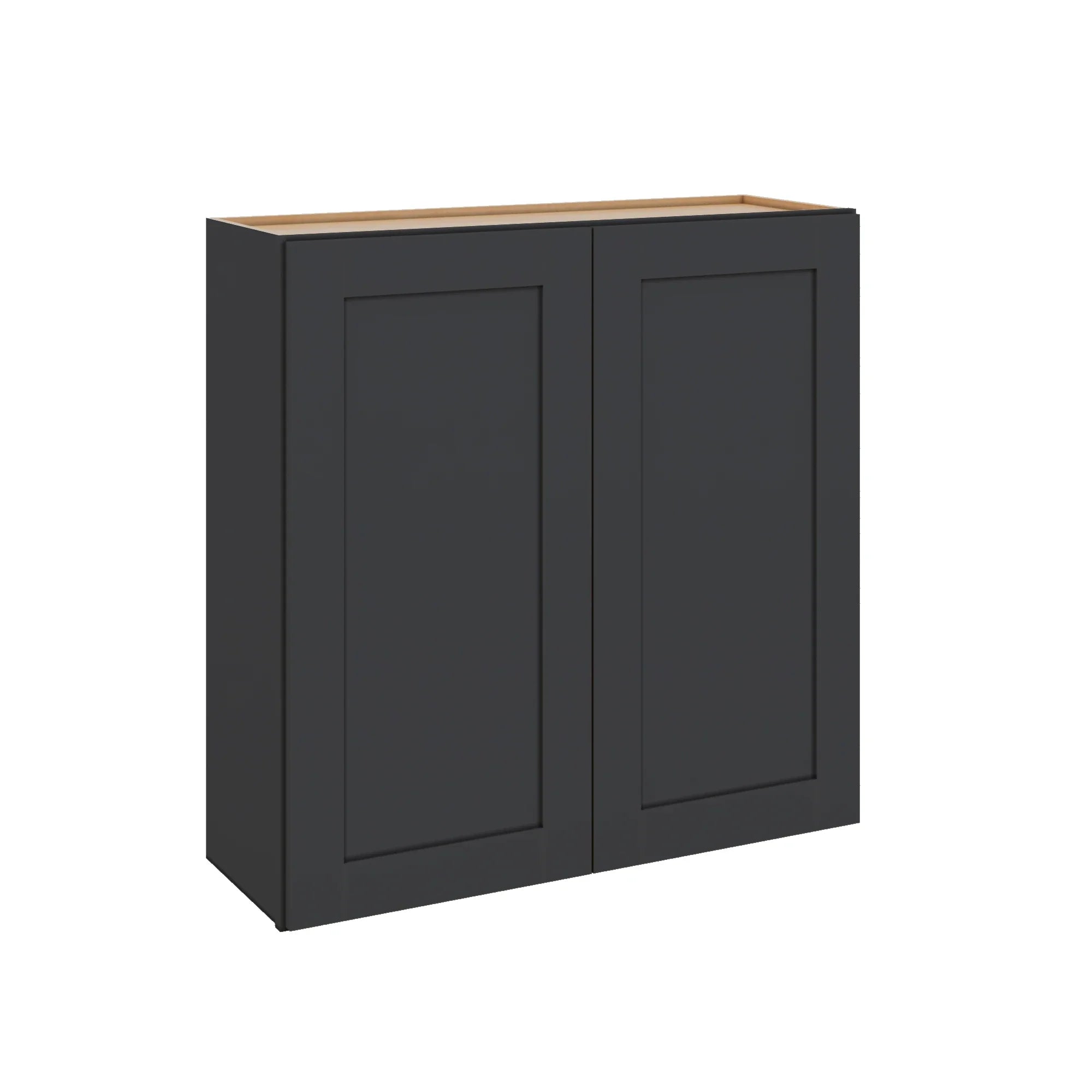 Modernform Cabinet Onyx Black Shaker 36" W X 36" H X 12" D Double Door Wall Cabinet