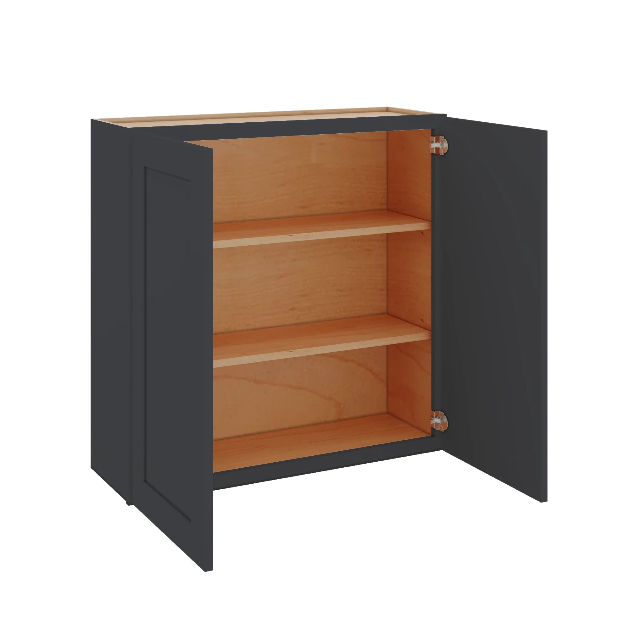 Modernform Cabinet Onyx Black Shaker 36" W X 36" H X 12" D Double Door Wall Cabinet