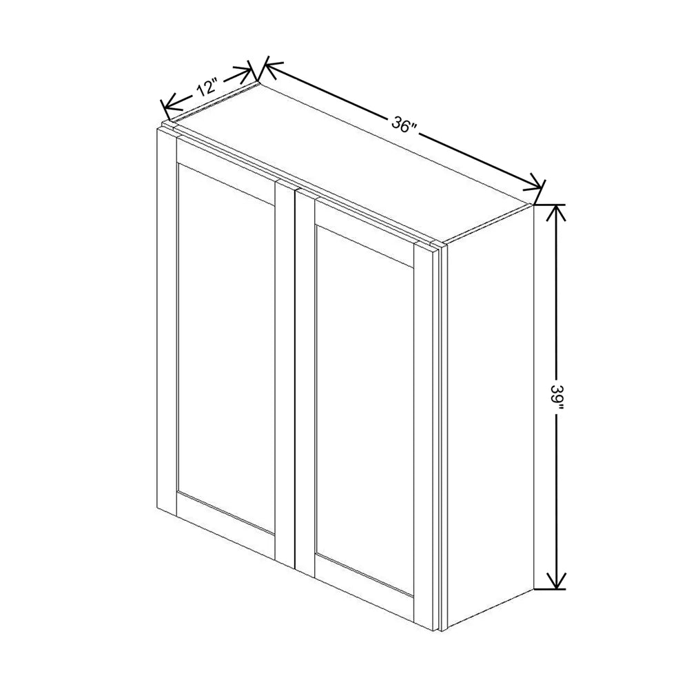 Fabuwood Allure Galaxy Timber 36" W X 39" H X 12" D Double Door Wall Cabinet