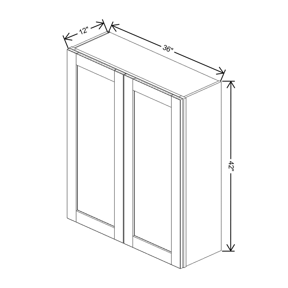 J&K Pebble B6 Double Door Wall Cabinet - 36" W x 42" H