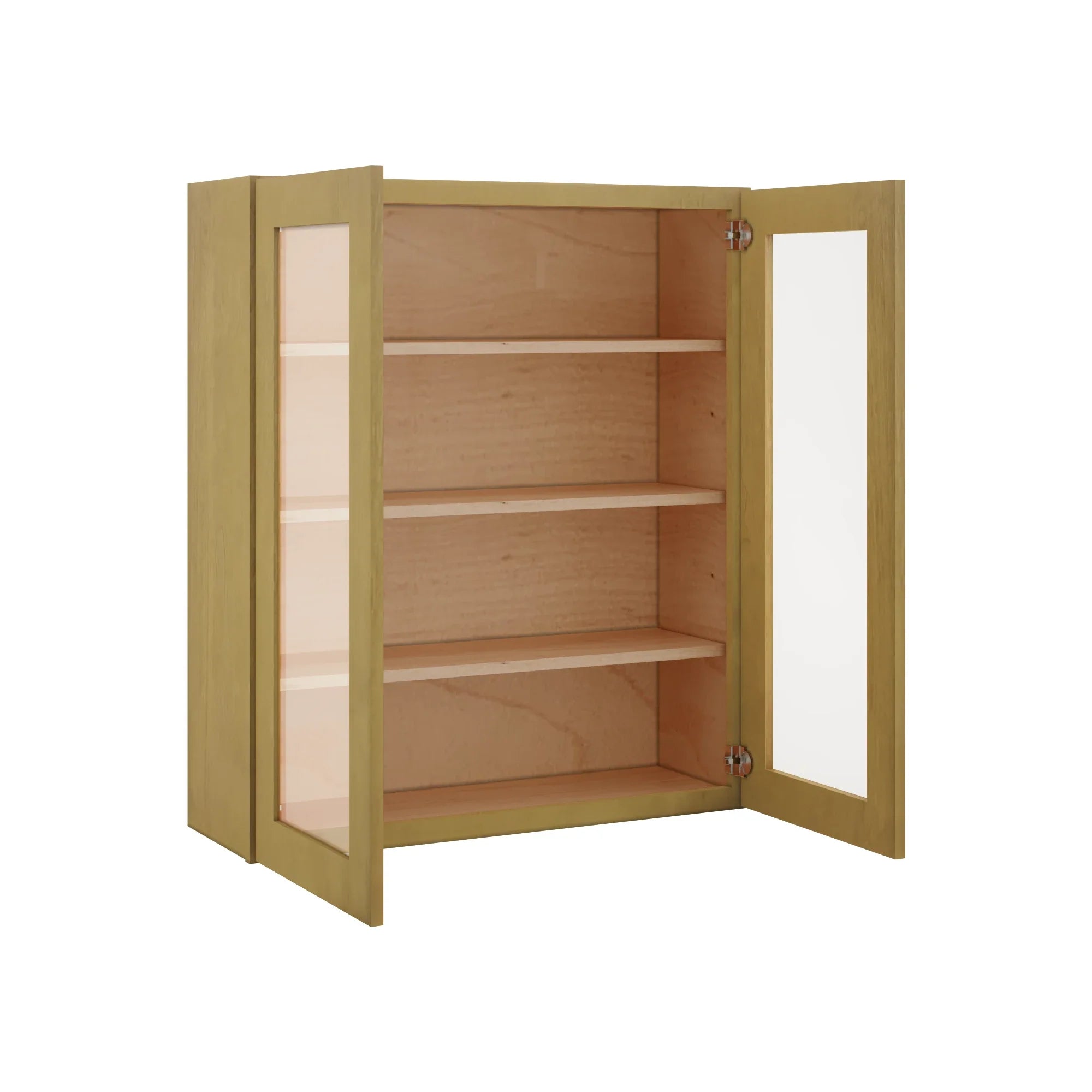 Modernform Cabinet Natural Shaker 36" W X 42" H X 12" D Double Glass Door Wall Cabinet