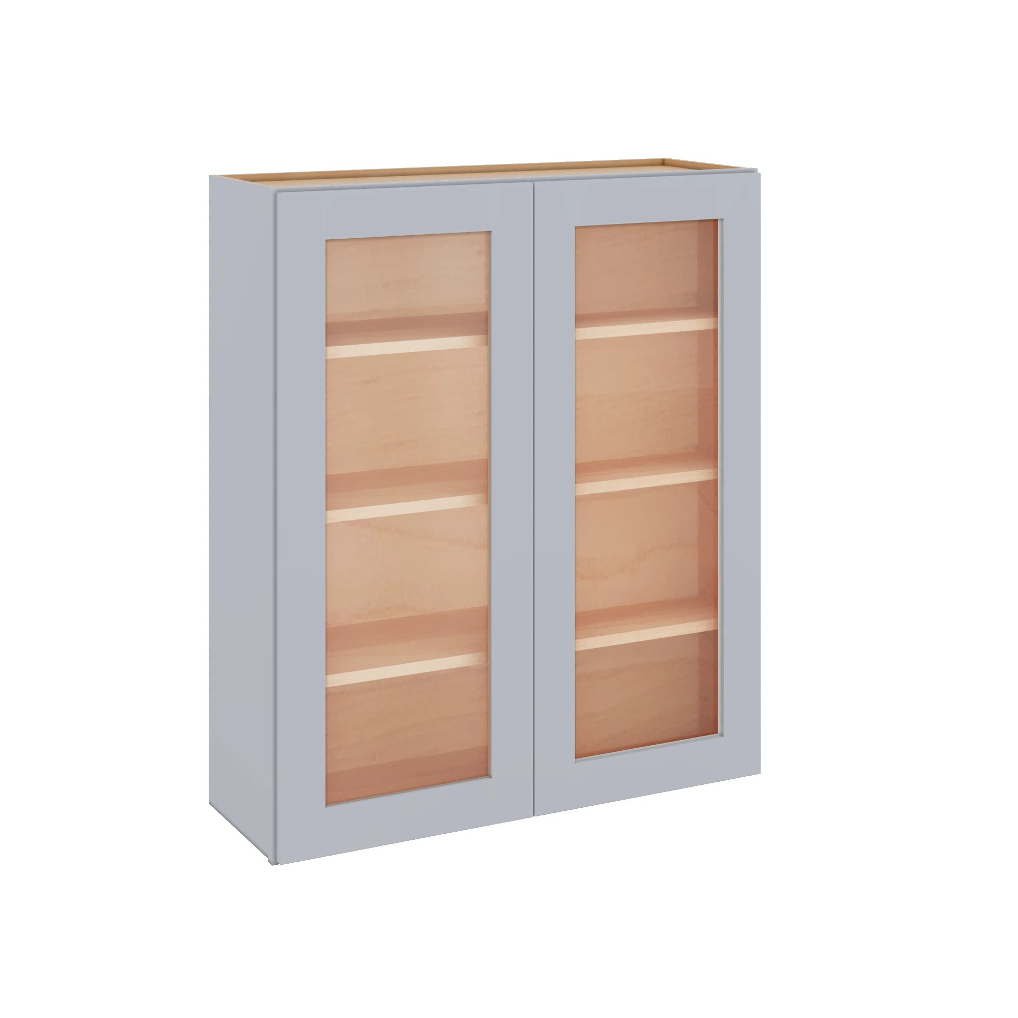 Modernform Cabinet Grey Shaker 36" W X 42" H X 12" D Double Glass Door Wall Cabinet