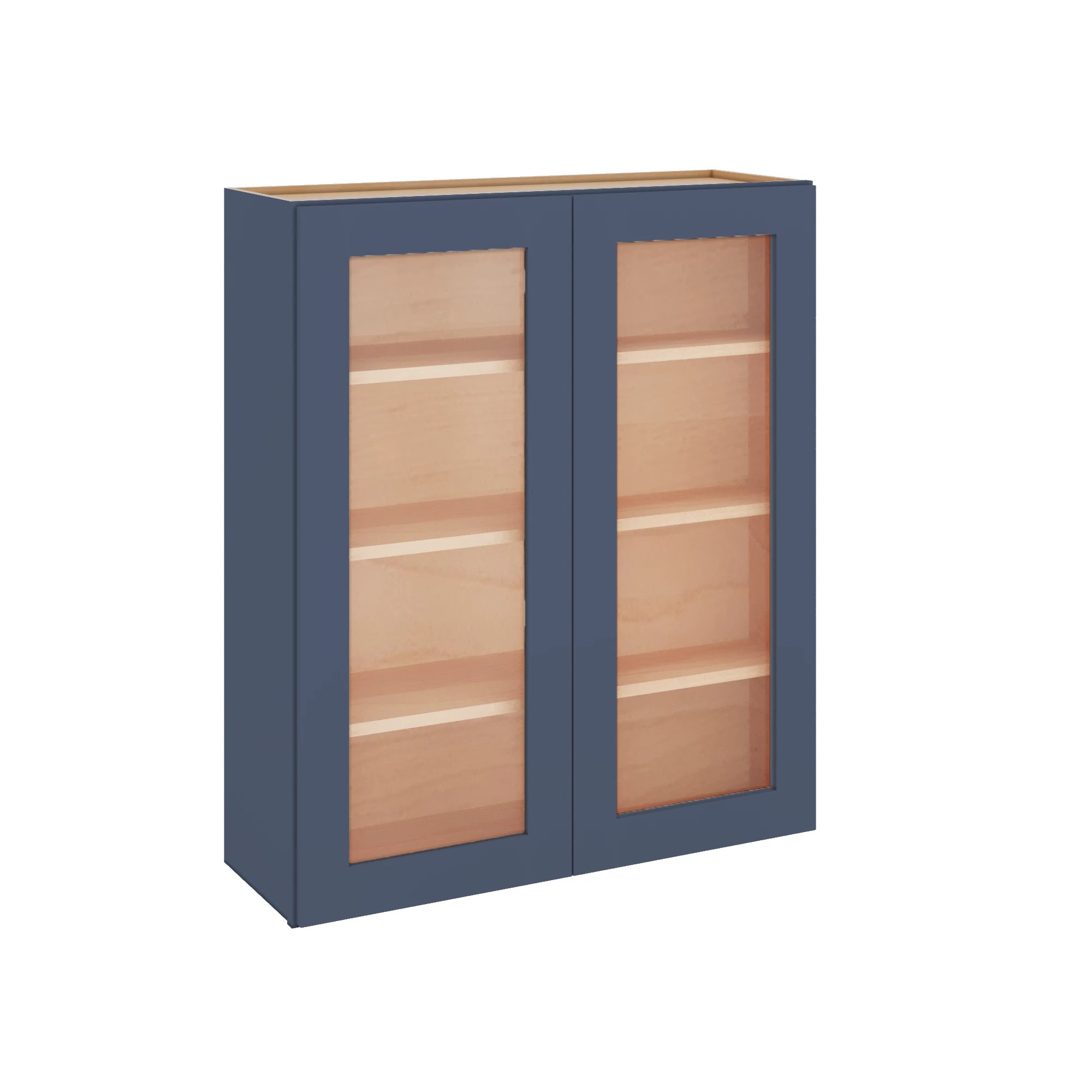 Modernform Cabinet Signature Blue 36" W X 42" H X 12" D Double Glass Door Wall Cabinet