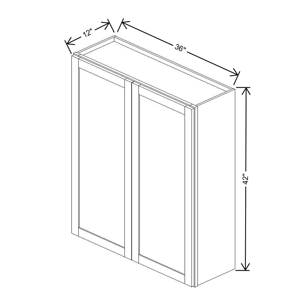 Wolf Classic Dartmouth 5-piece White Paint 36"W X 42"H Wall Cabinet