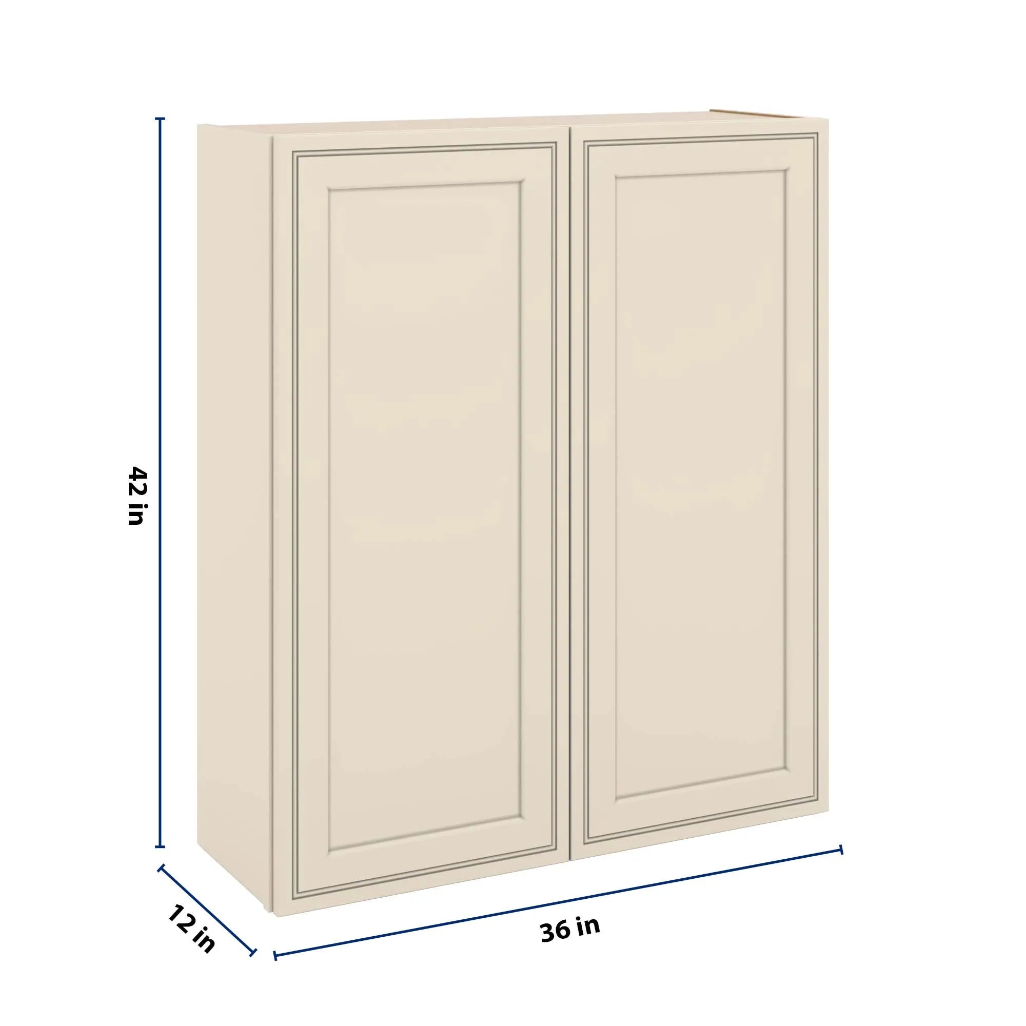 J&K Pearl Glazed H9 Double Door Wall Cabinet - 36" W x 42" H