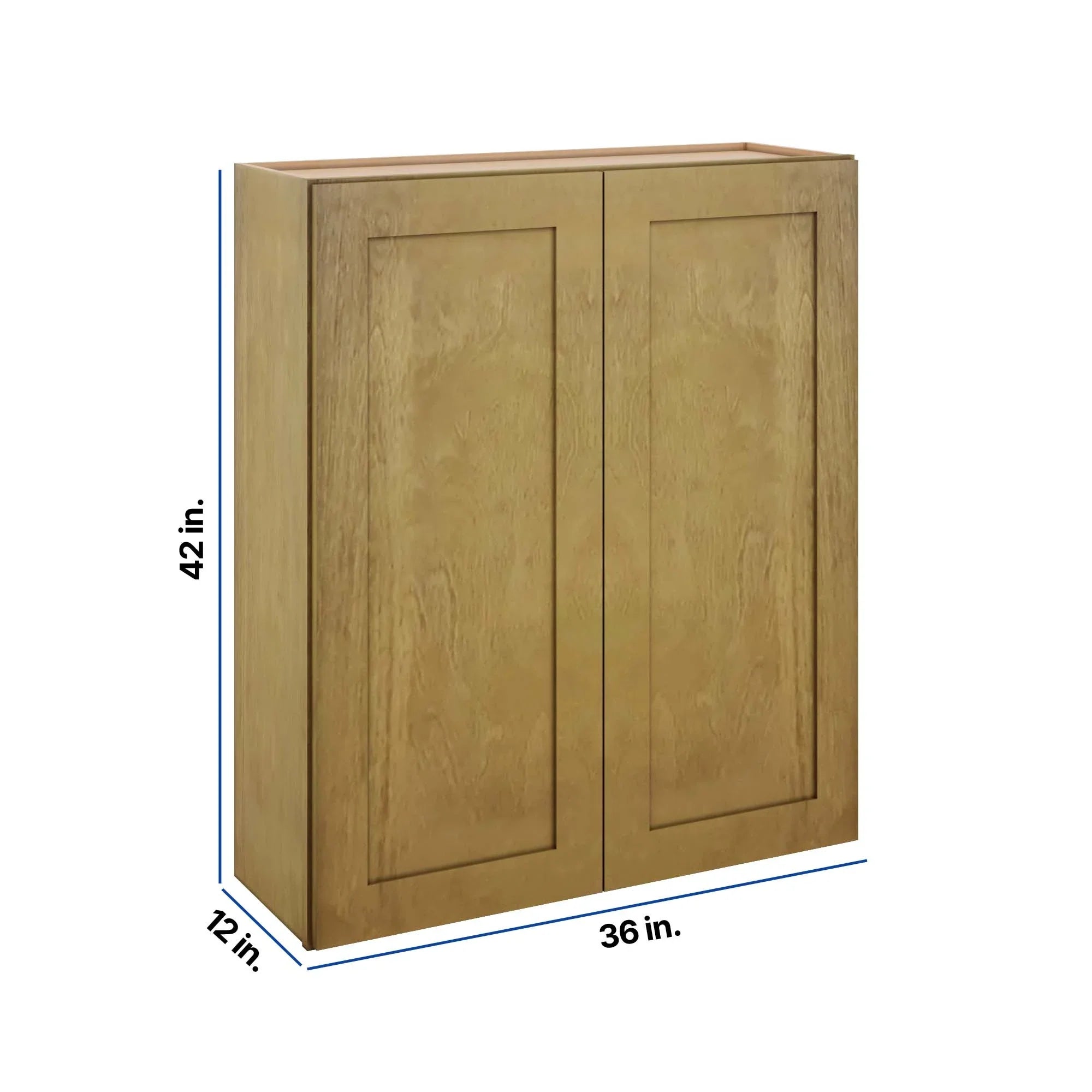 Modernform Cabinet Natural Shaker 36" W X 42" H X 12" D Double Door Wall Cabinet