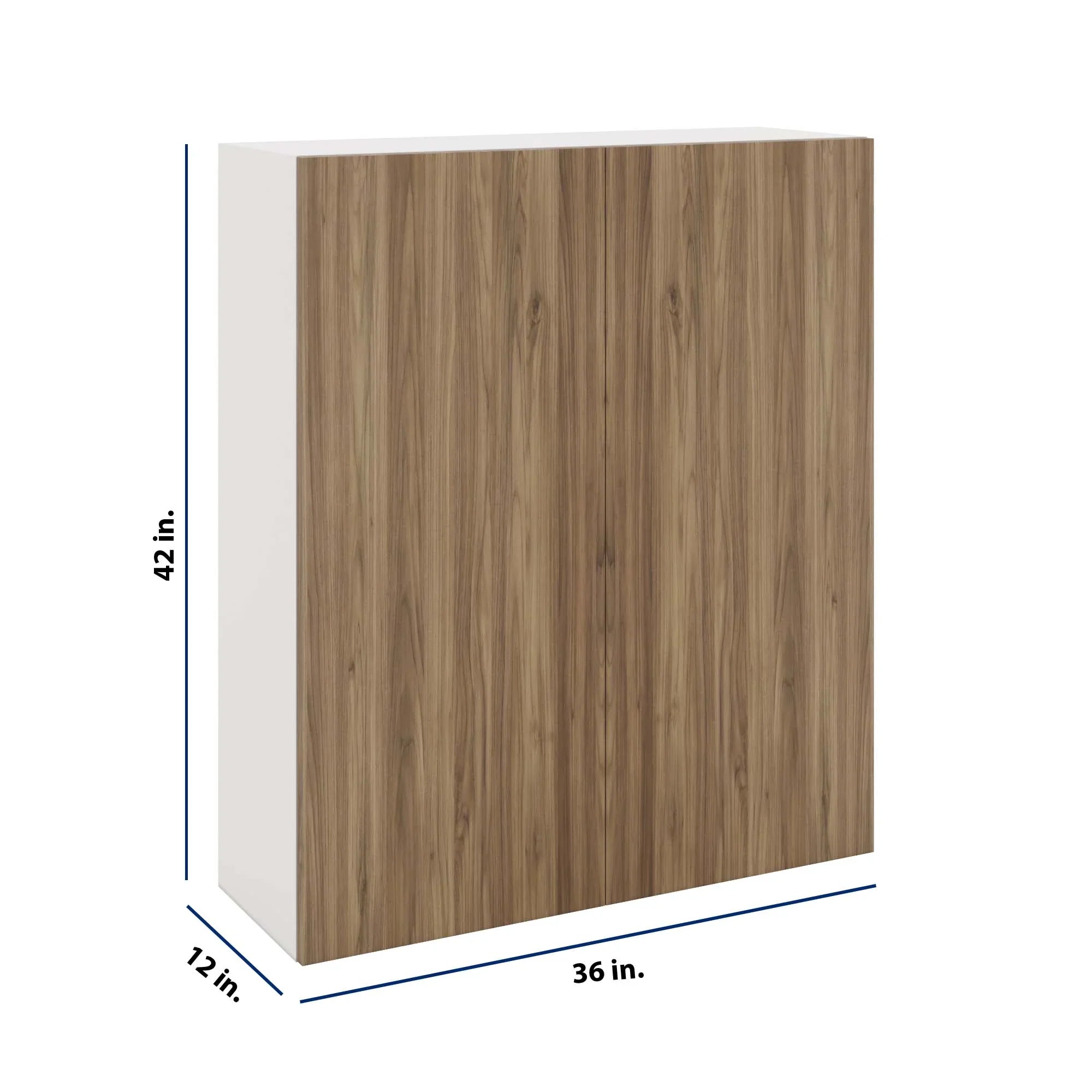 Modernform Cabinet Walnut 36" W X 42" H X 12" D Double Door Wall Cabinet