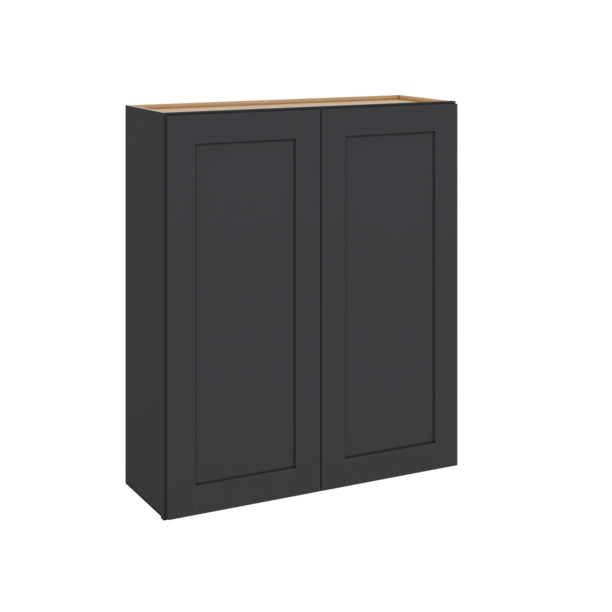 Modernform Cabinet Onyx Black Shaker 36" W X 42" H X 12" D Double Door Wall Cabinet
